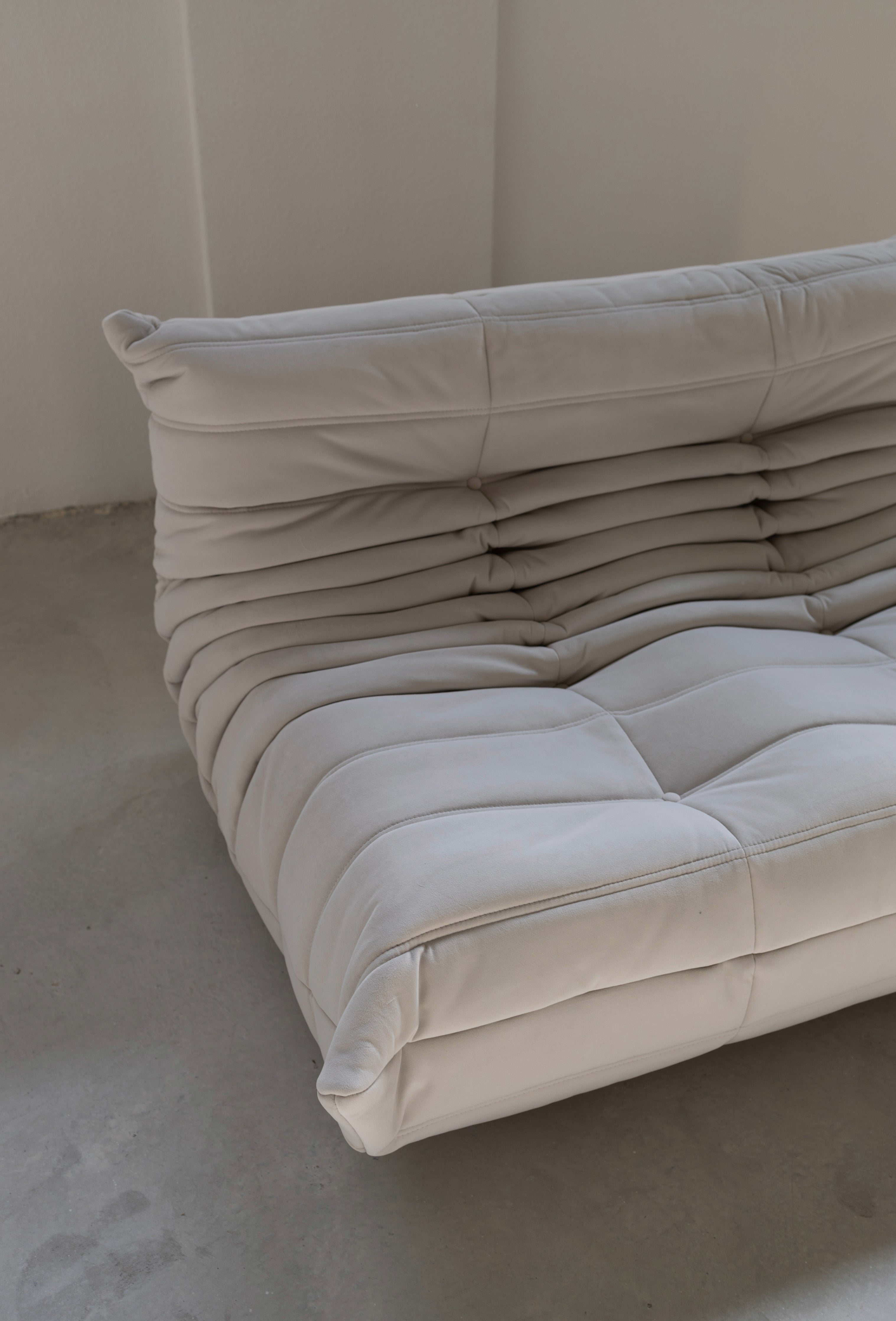 Modular Sofa Off White Velvet Fabric 2 Seater togo 