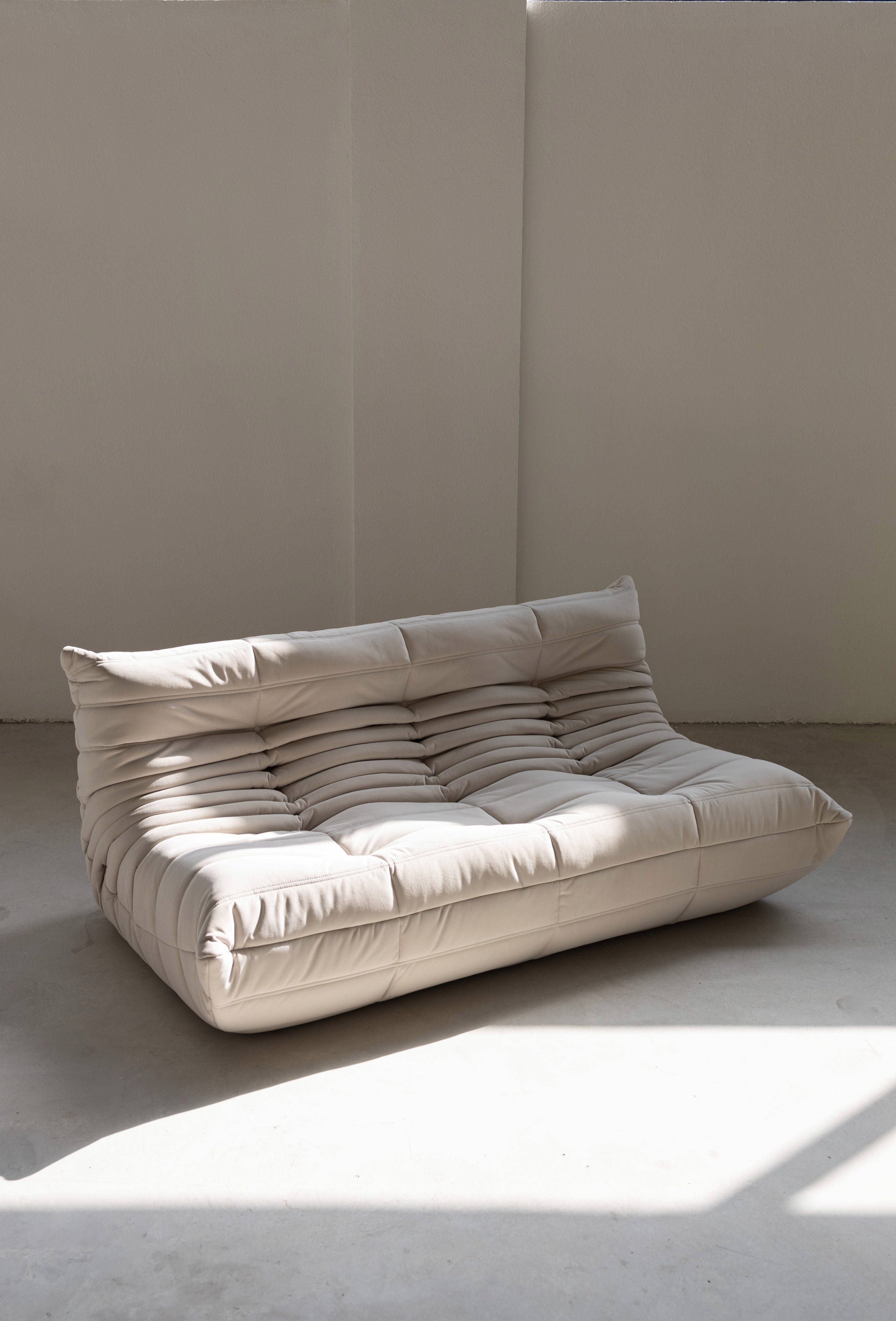 Togo Sofa Off White Velvet Fabric 3 Seater UAE | Forma