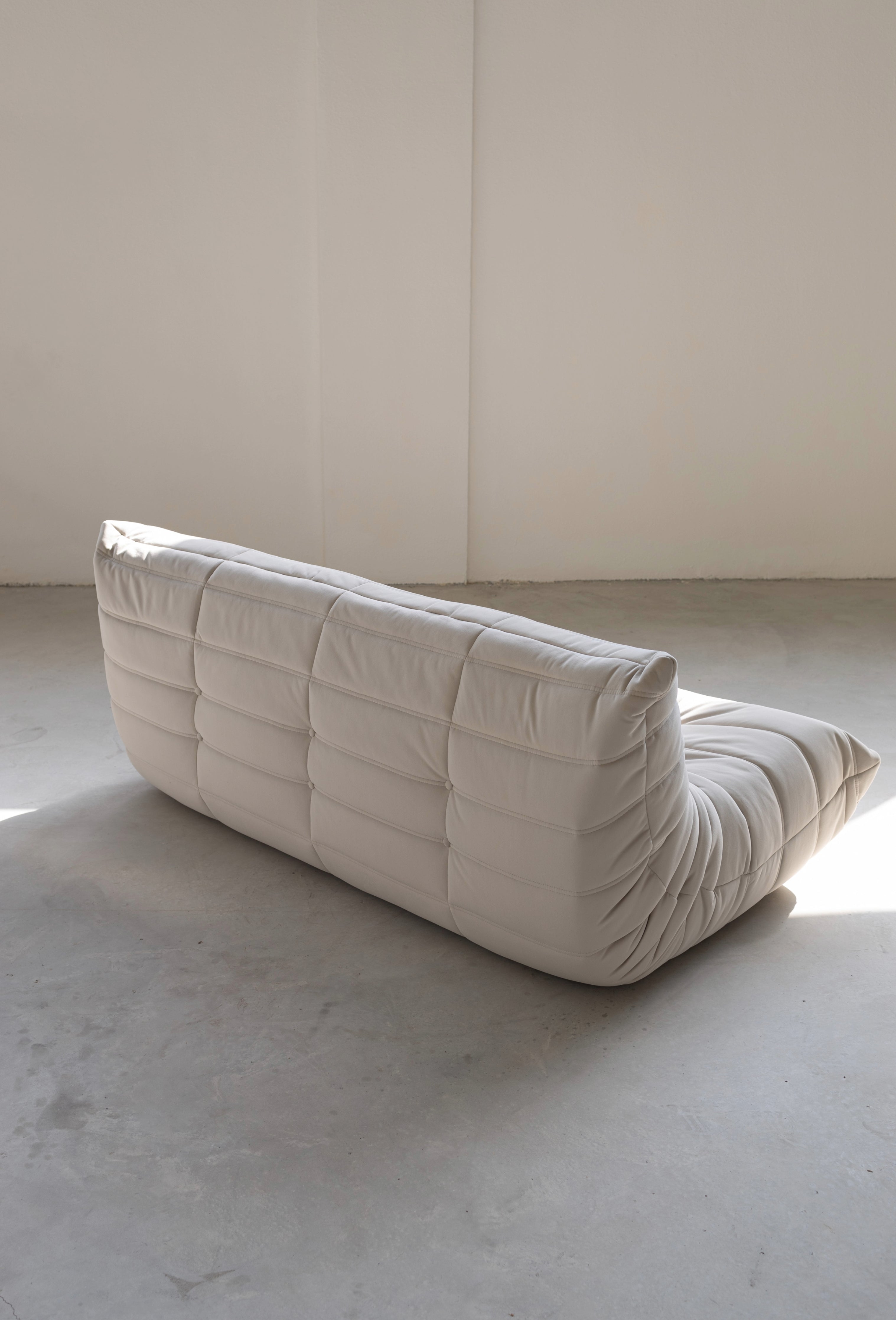 Togo Sofa Off White Velvet Fabric 3 Seater UAE | Forma