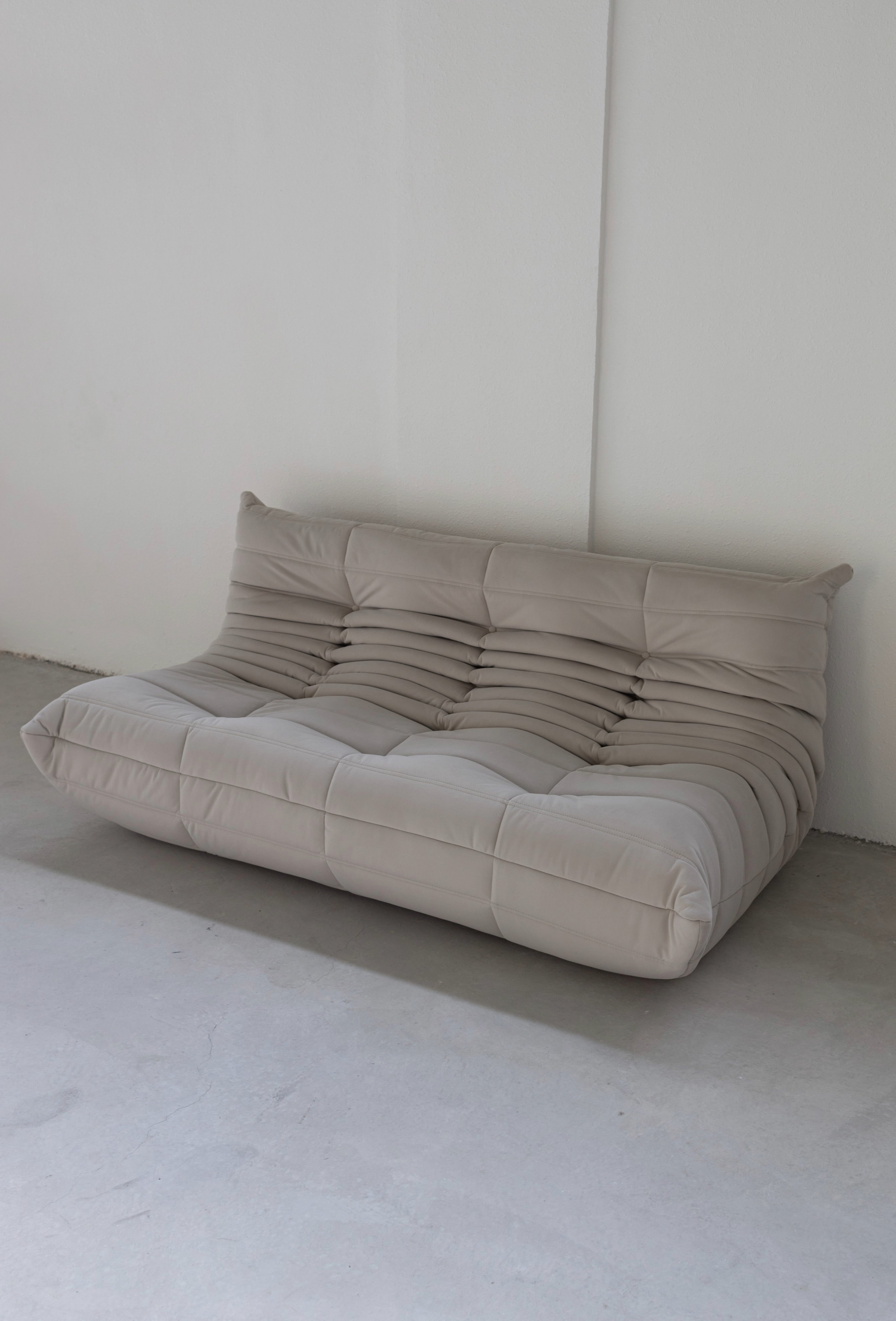 Togo Sofa Off White Velvet Fabric 3 Seater UAE | Forma