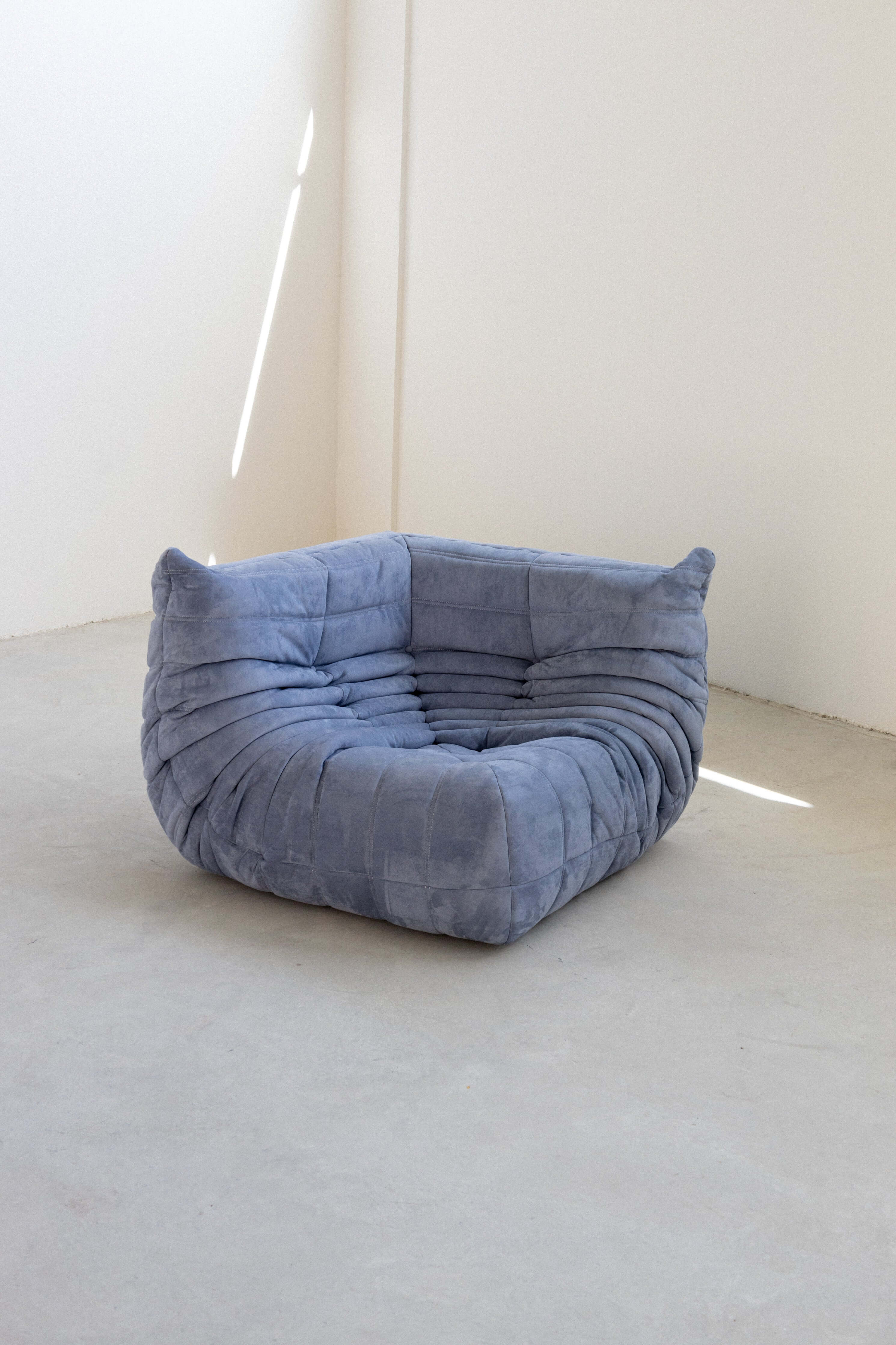 Togo Sofa Light Blue Suede Fabric UAE | Forma