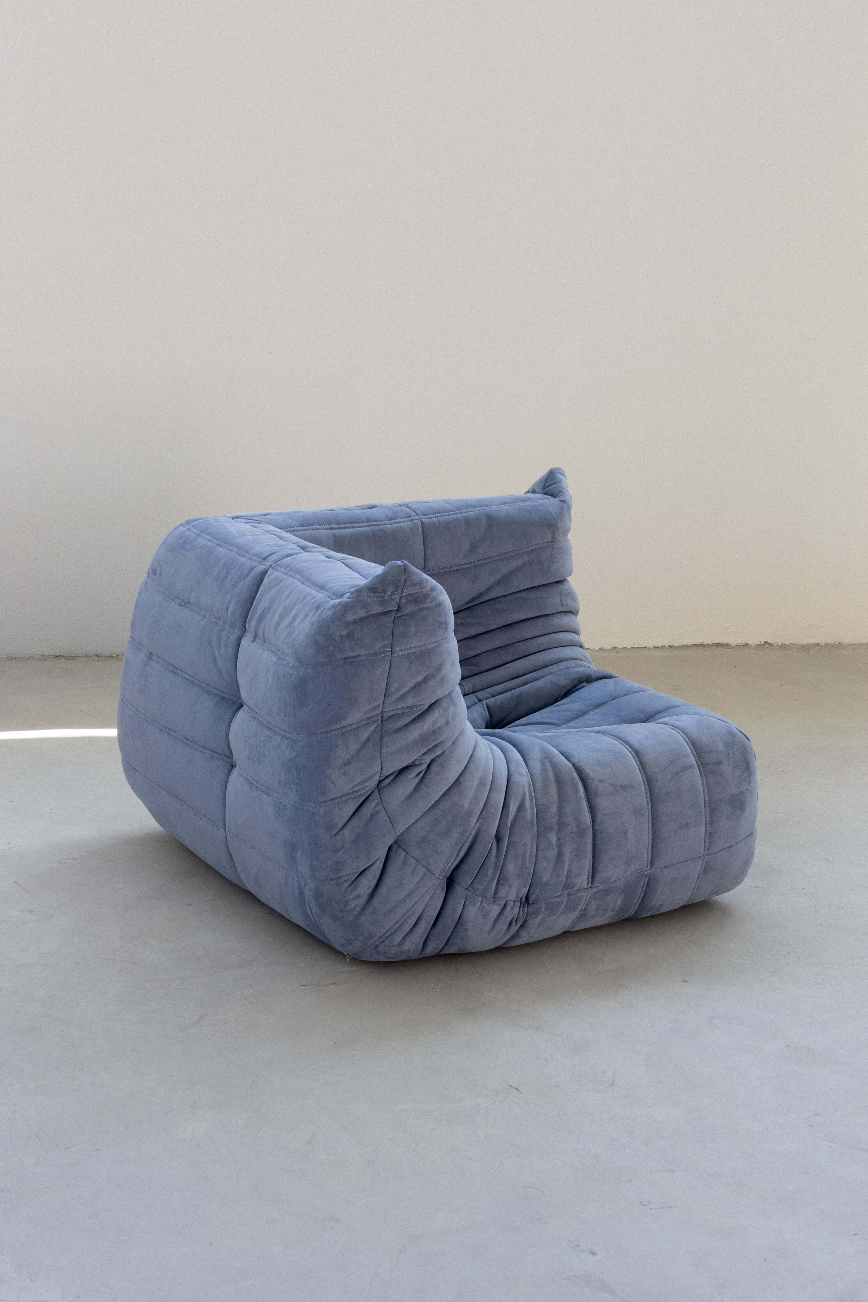 Togo Sofa Light Blue Suede Fabric UAE | Forma