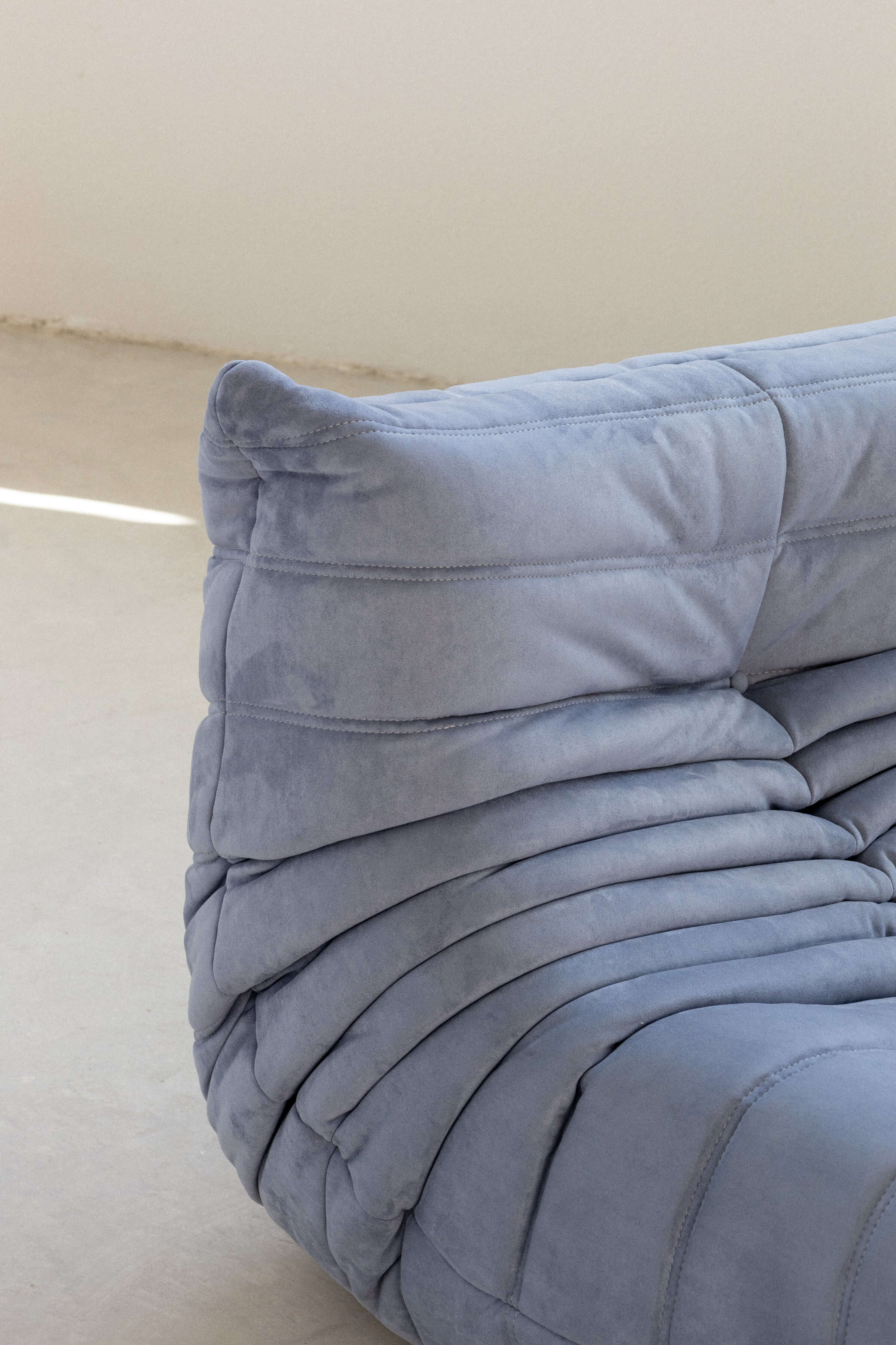 Togo Sofa Light Blue Suede Fabric UAE | Forma