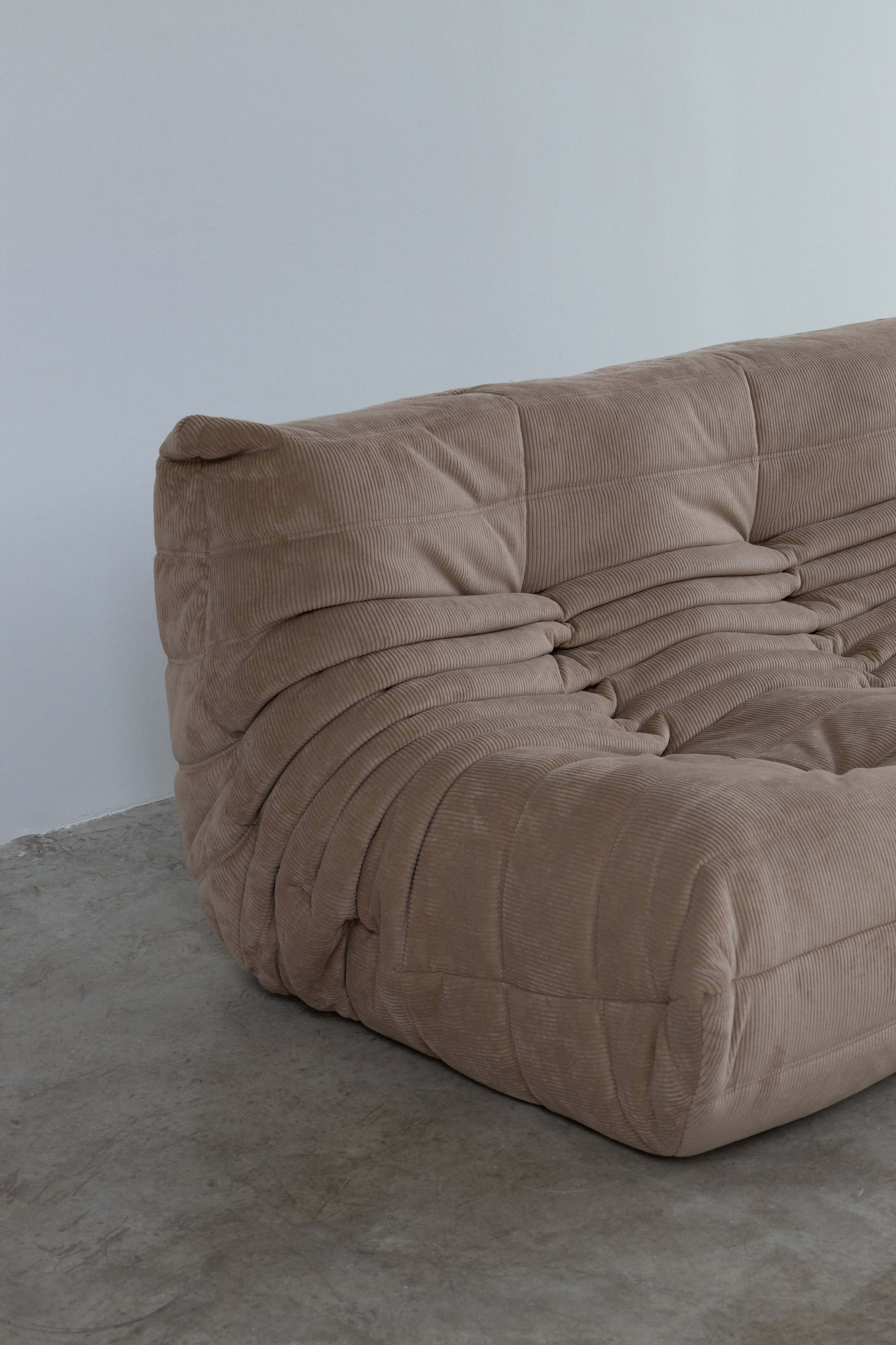 Togo Sofa Taupe Corduroy Fabric UAE | Forma