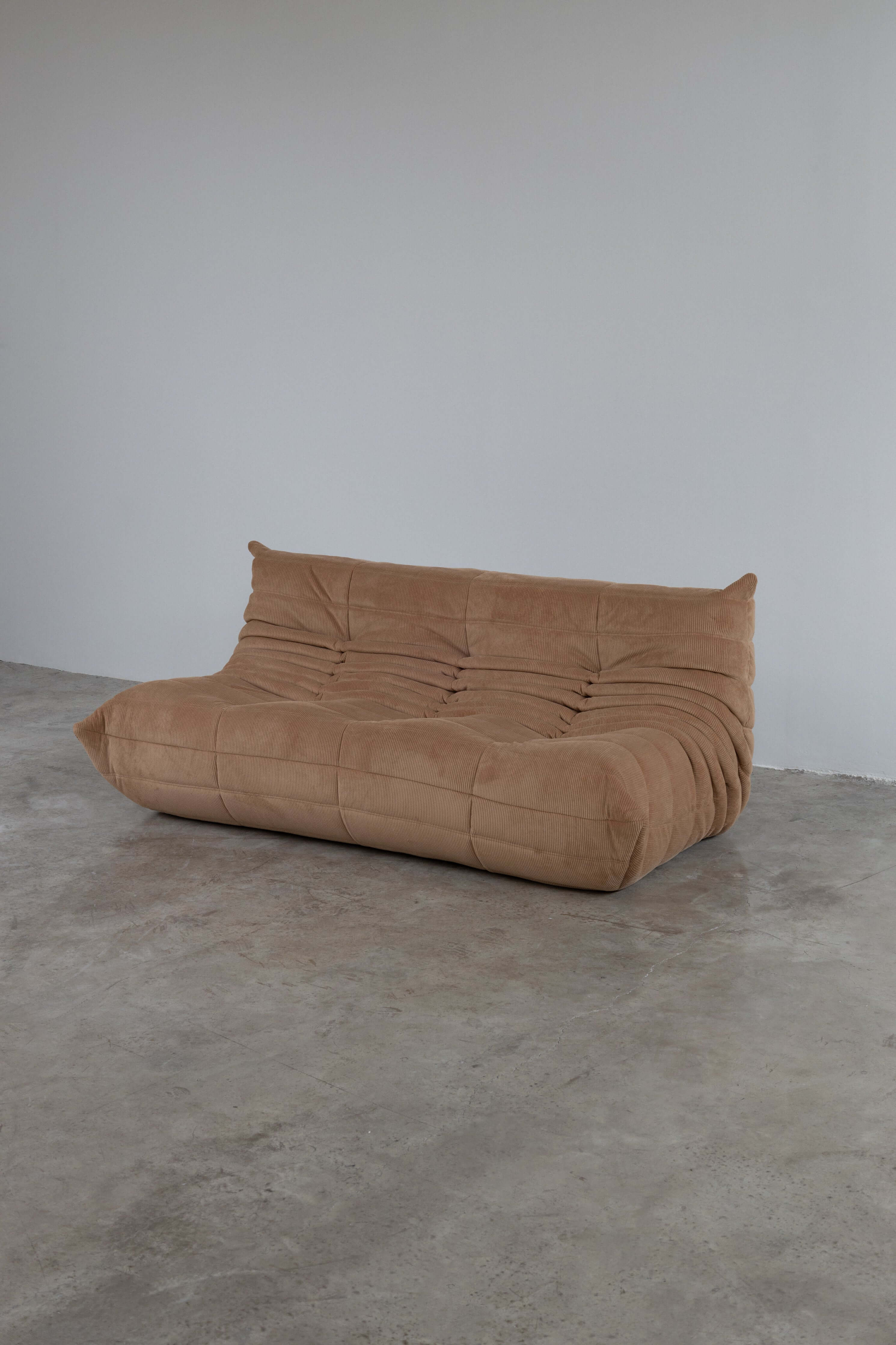 Togo Sofa Dark Beige Corduroy Fabric UAE | Forma