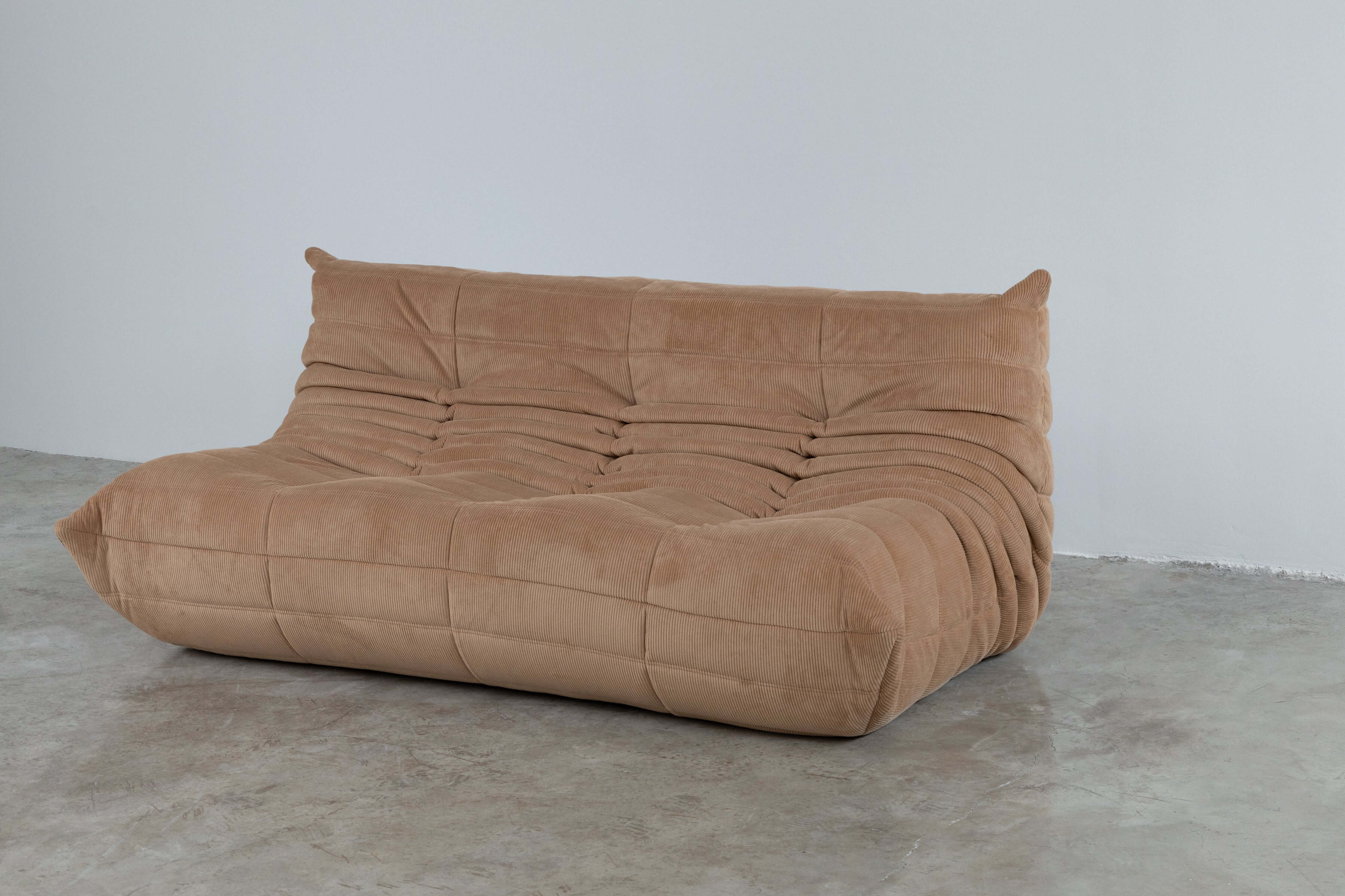 Togo Sofa Dark Beige Corduroy Fabric UAE | Forma