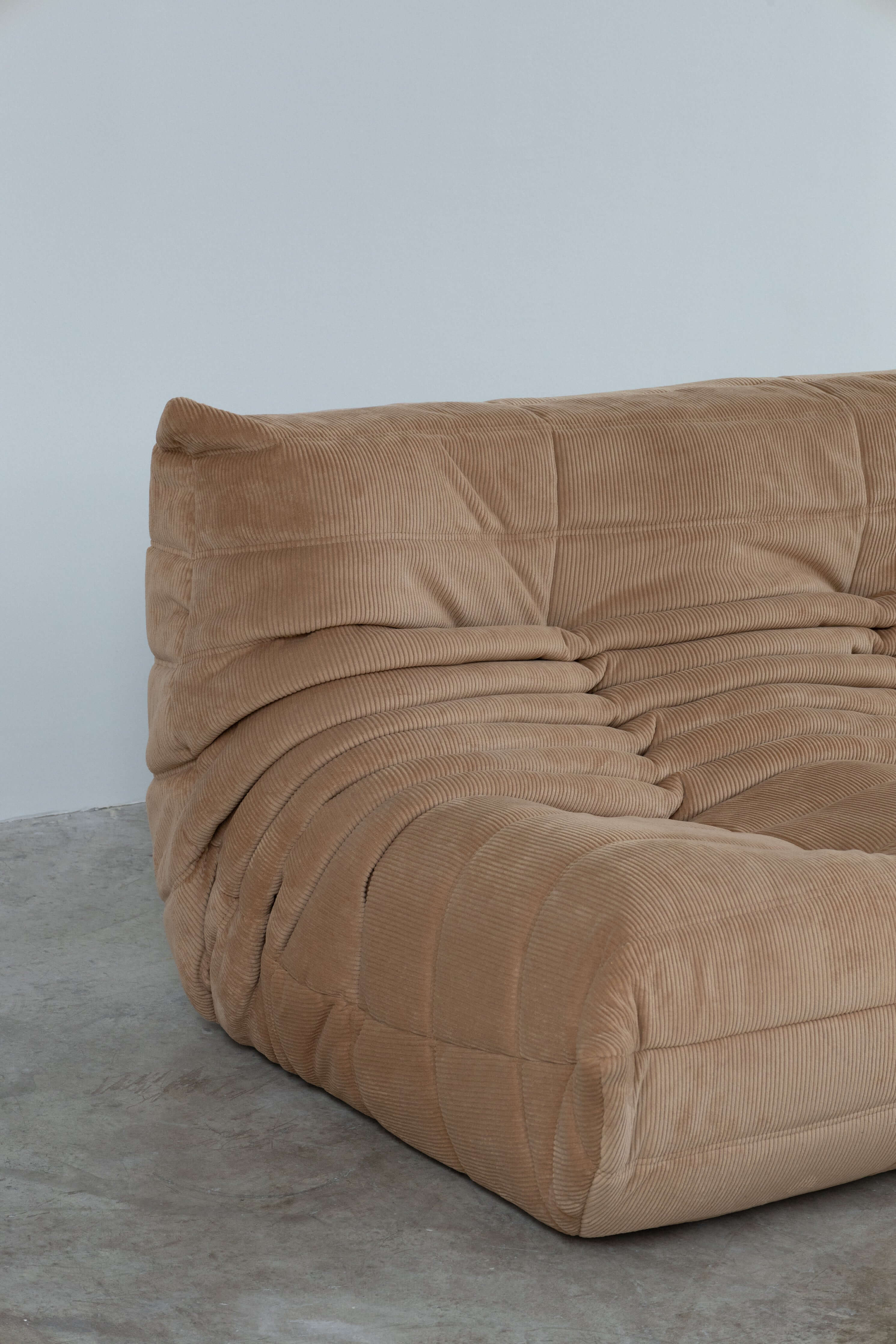 Togo Sofa Dark Beige Corduroy Fabric UAE | Forma