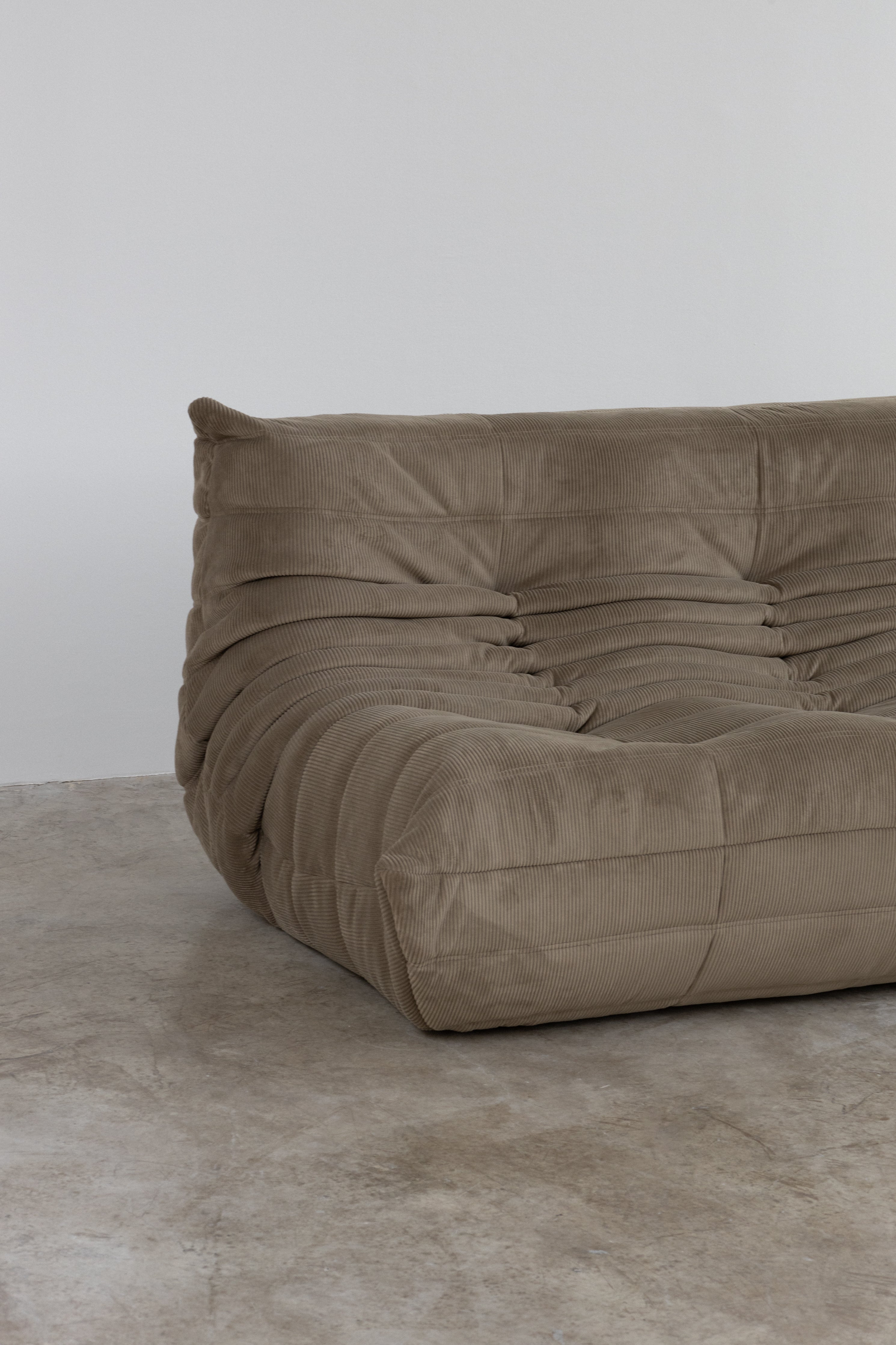 Togo Sofa Light Olive Corduroy Fabric 3 Seater UAE | Forma