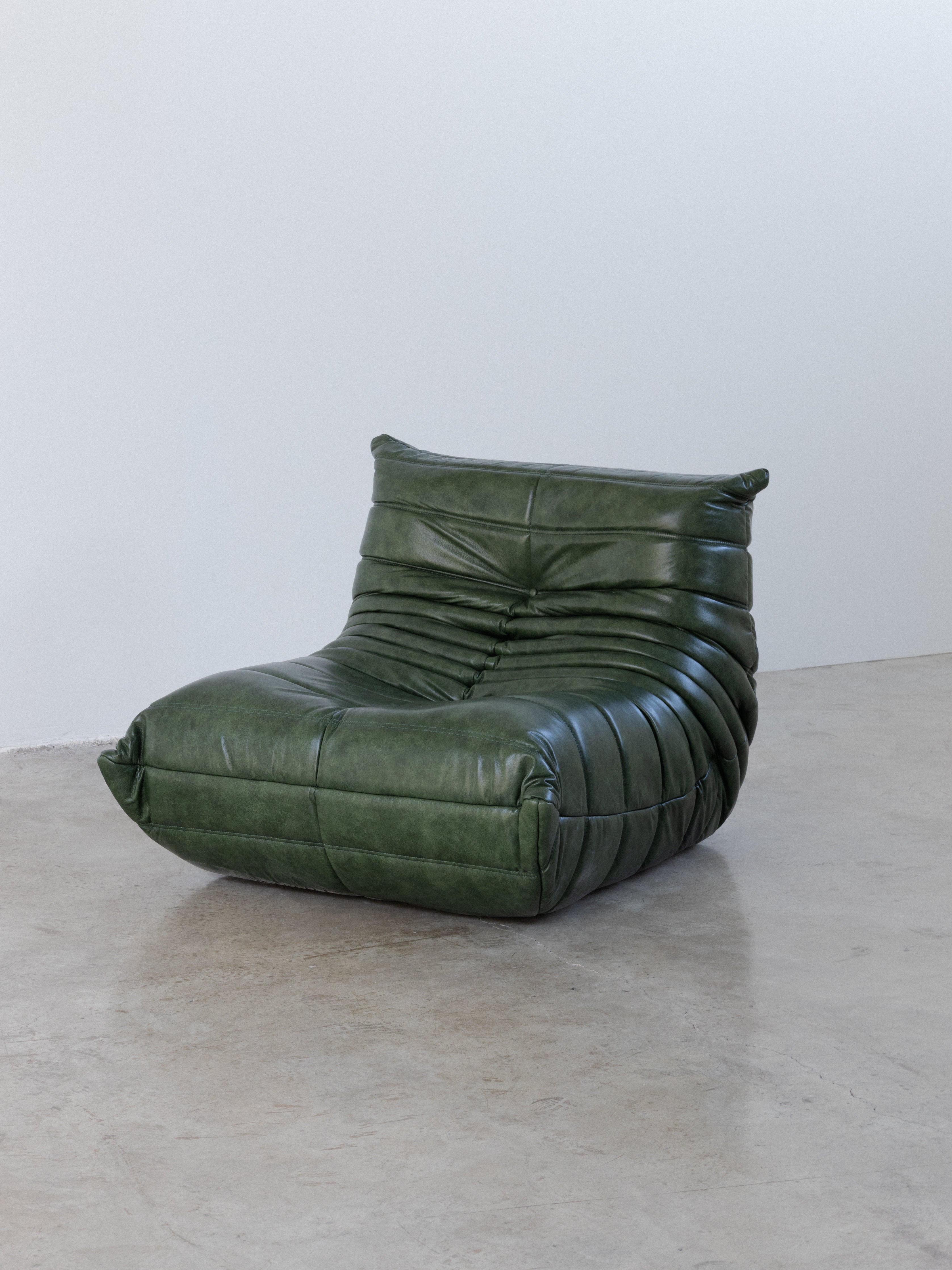 Togo Sofa Green Leather 1 Seater UAE | Forma