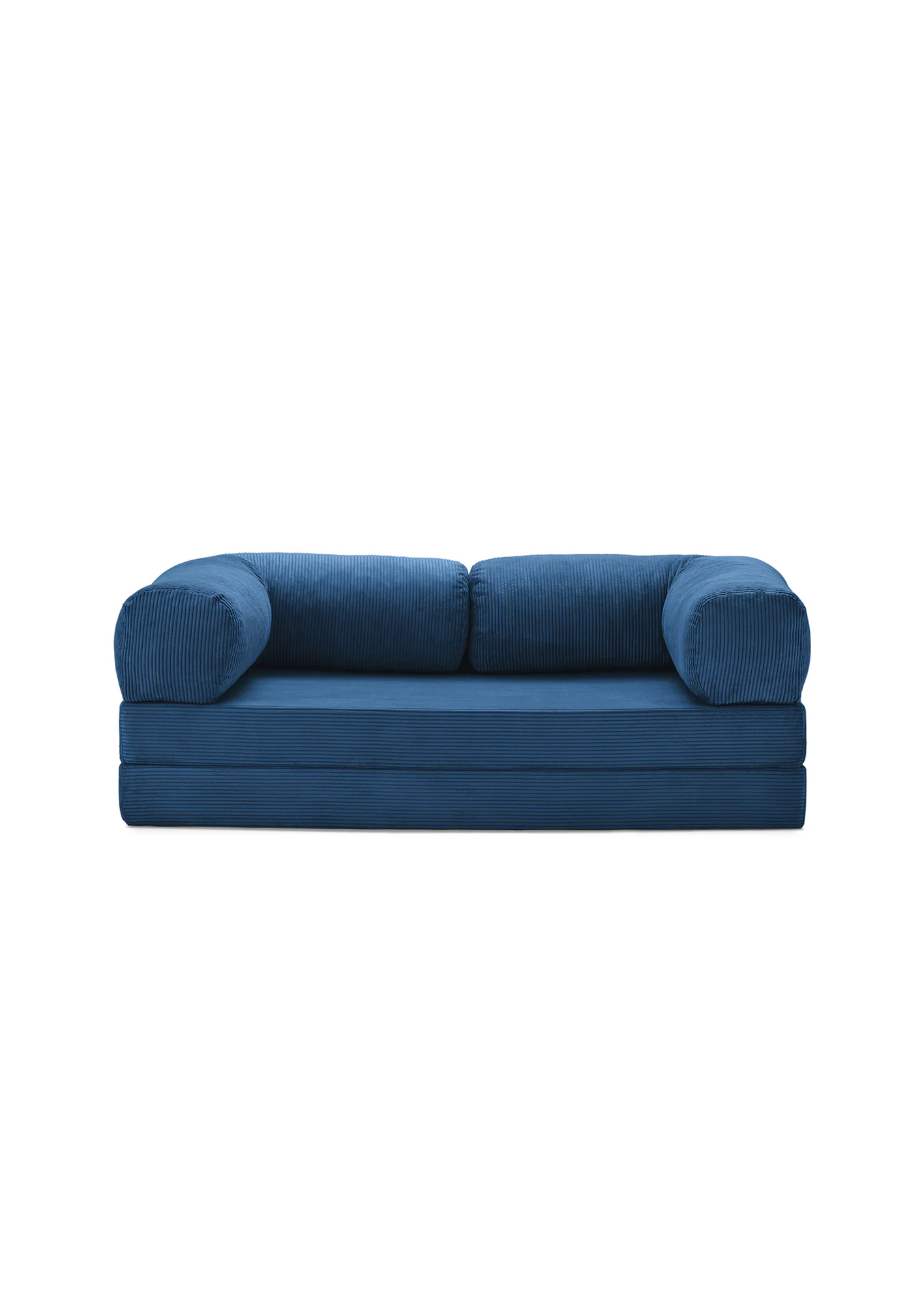 Teedy Sofa Modern Fabric 3 Seater UAE | Forma Teedy blue fabric modular sofa with low backrest and deep cushions for living room