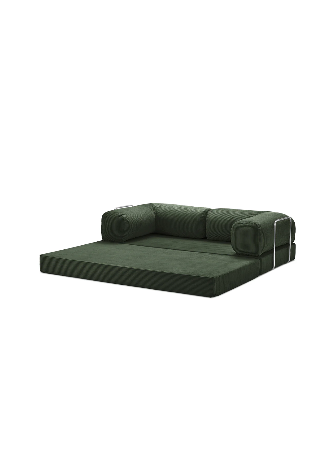 Green teedy sofa bed on a white background
