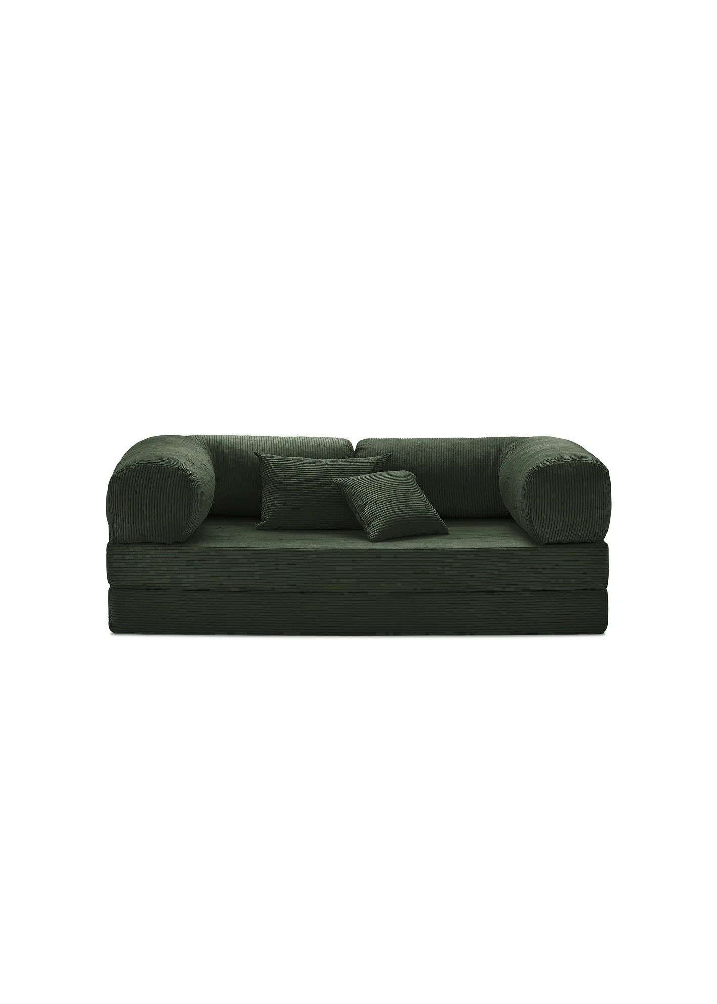 teedy sofa Contemporary dark green leather lounge chair with ruched design and modern style