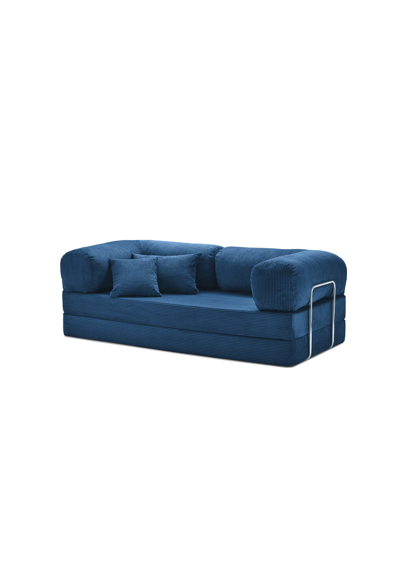 Teedy Sofa Modern Fabric 3 Seater UAE | Forma Blue sofa on a white background teedy