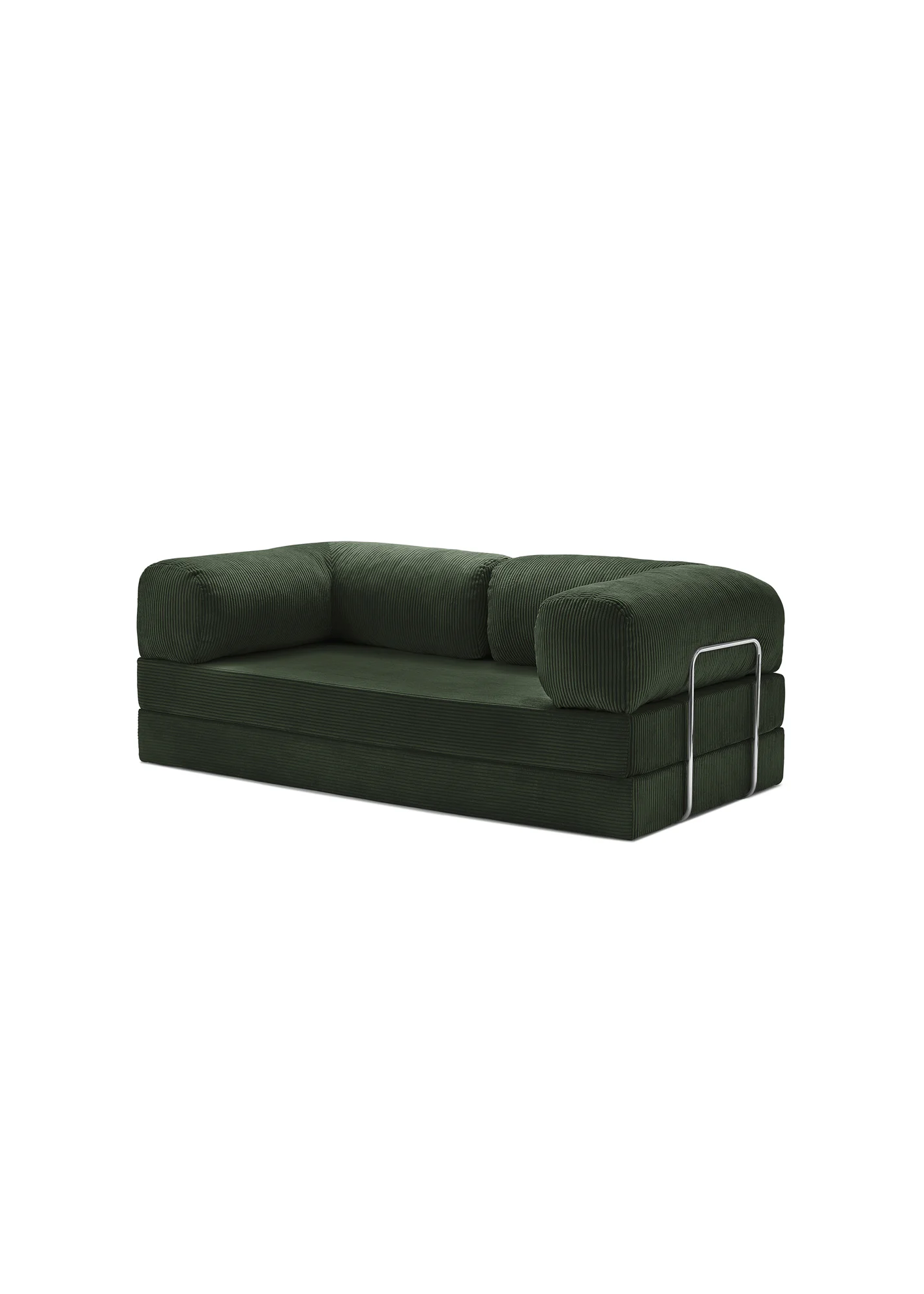 Green teedy sofa on a white background