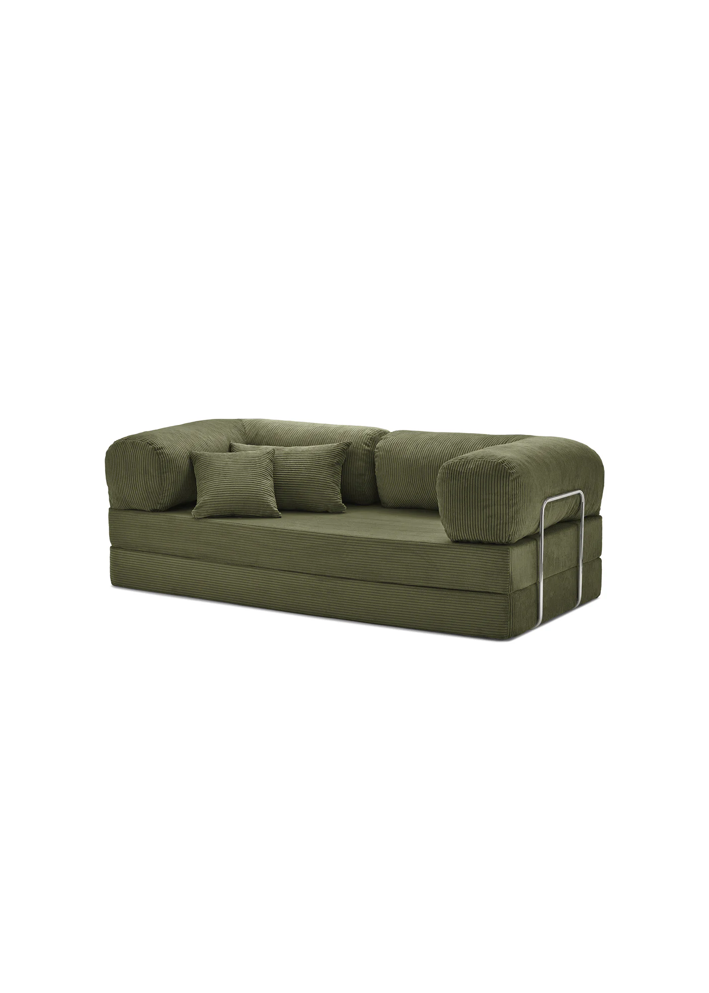 Green teedy sofa bed on a white background