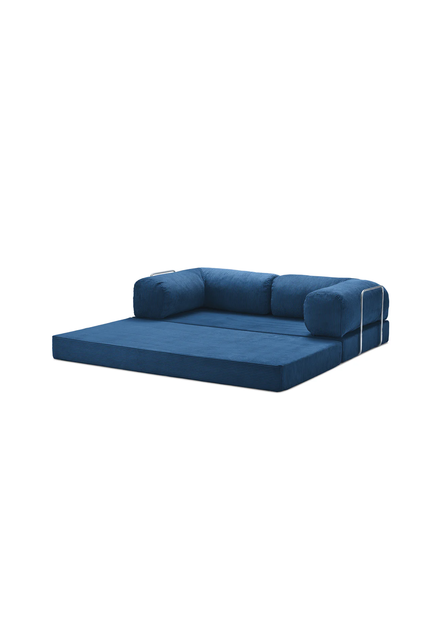Teedy Sofa Modern Fabric 3 Seater UAE | Forma Blue sofa bed on a white background