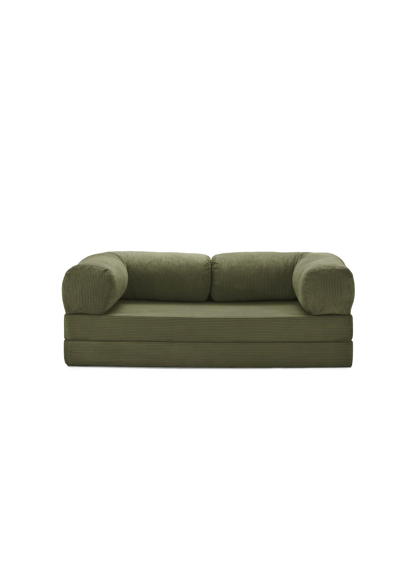 Green teedy sofa on a white background