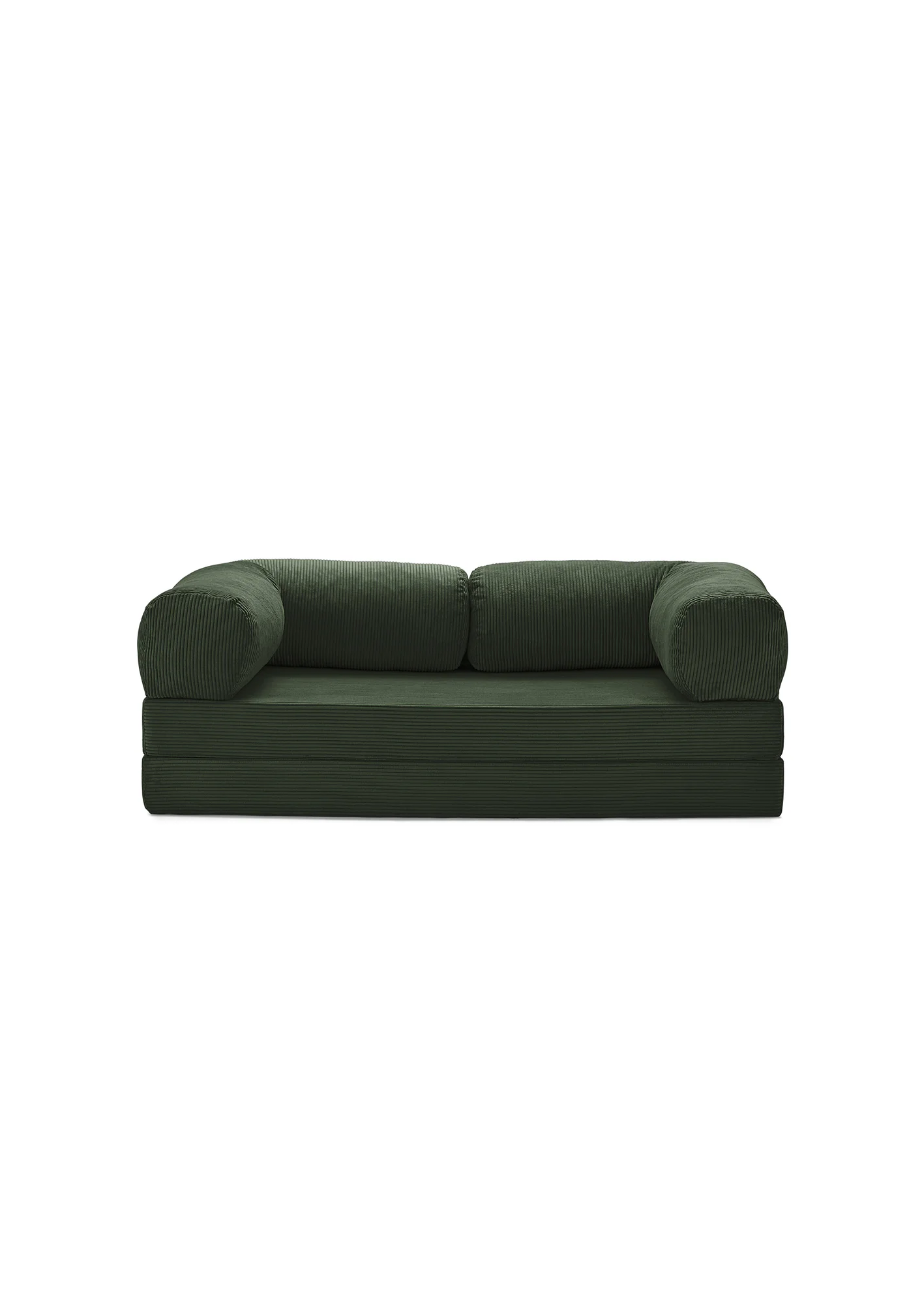 Green teedy sofa on a white background