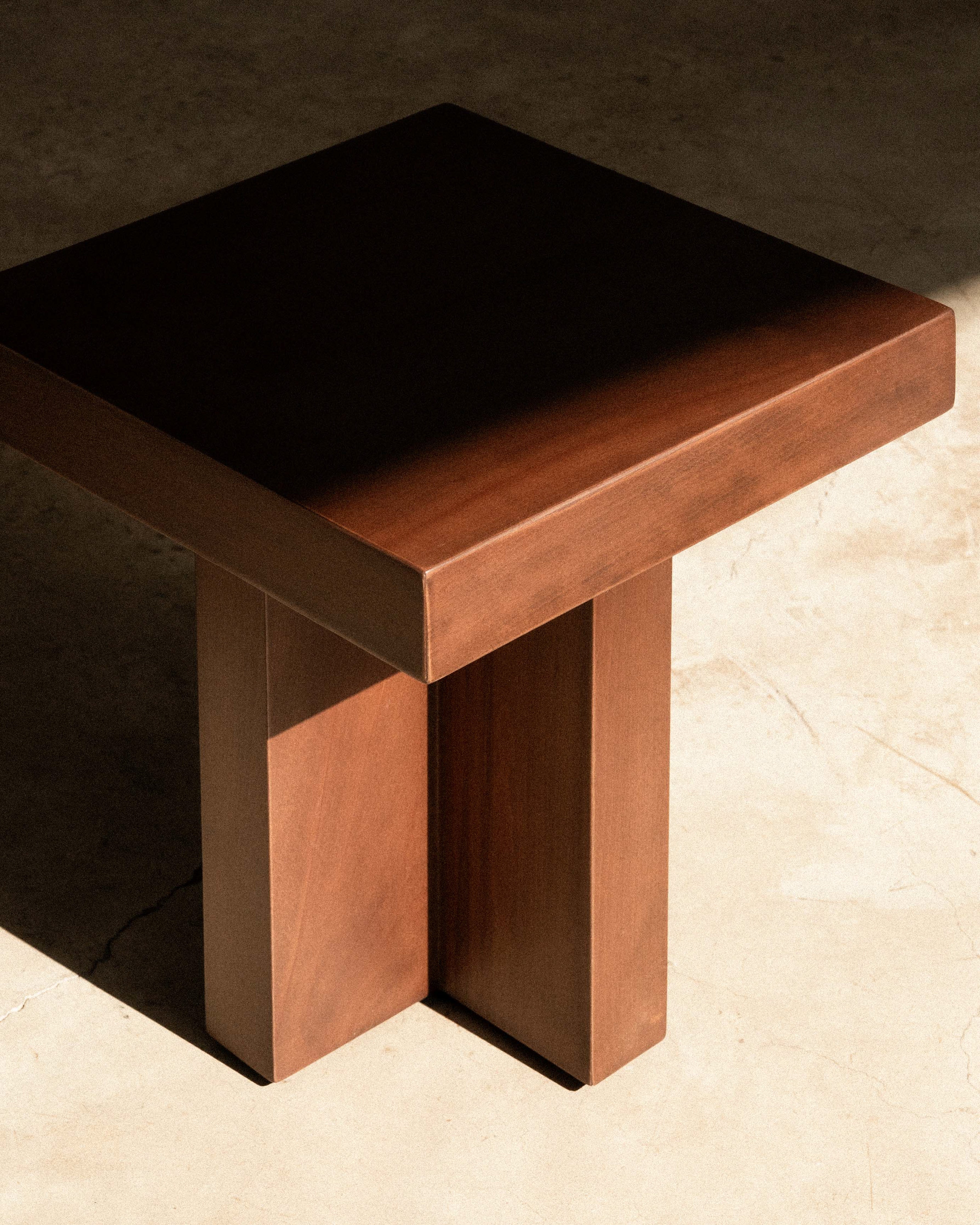 Close-up of Pier wood table natural wood texture and finish