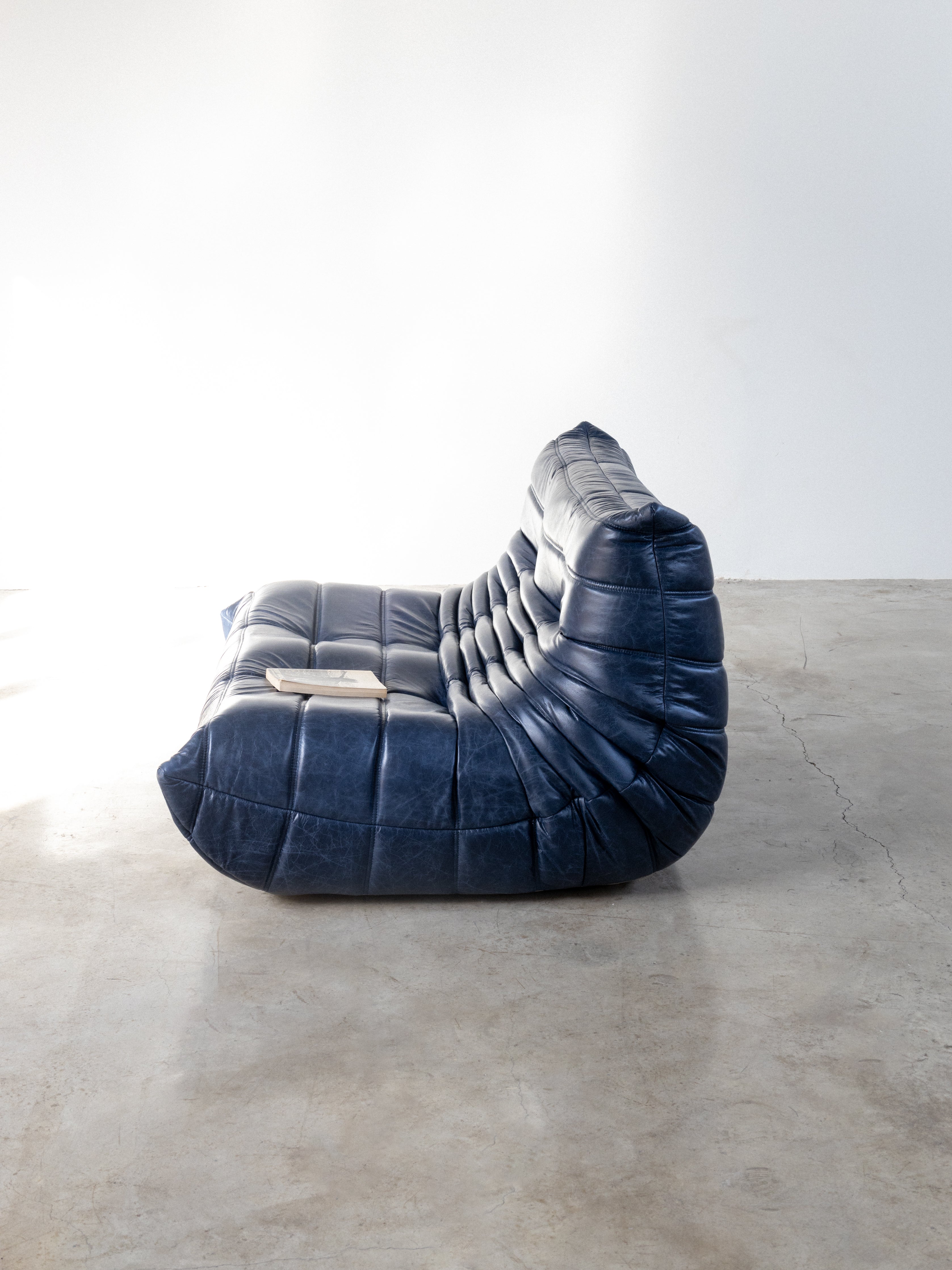 Togo Sofa - Leather - Deep Navy - 2-Seater