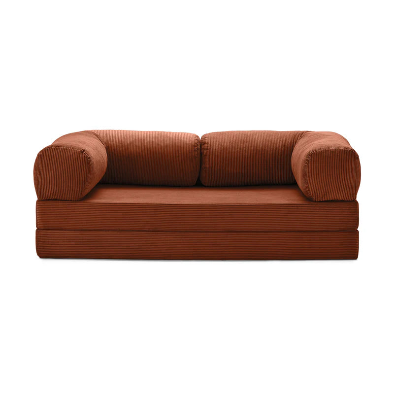 Brown teedy sofa on a white background