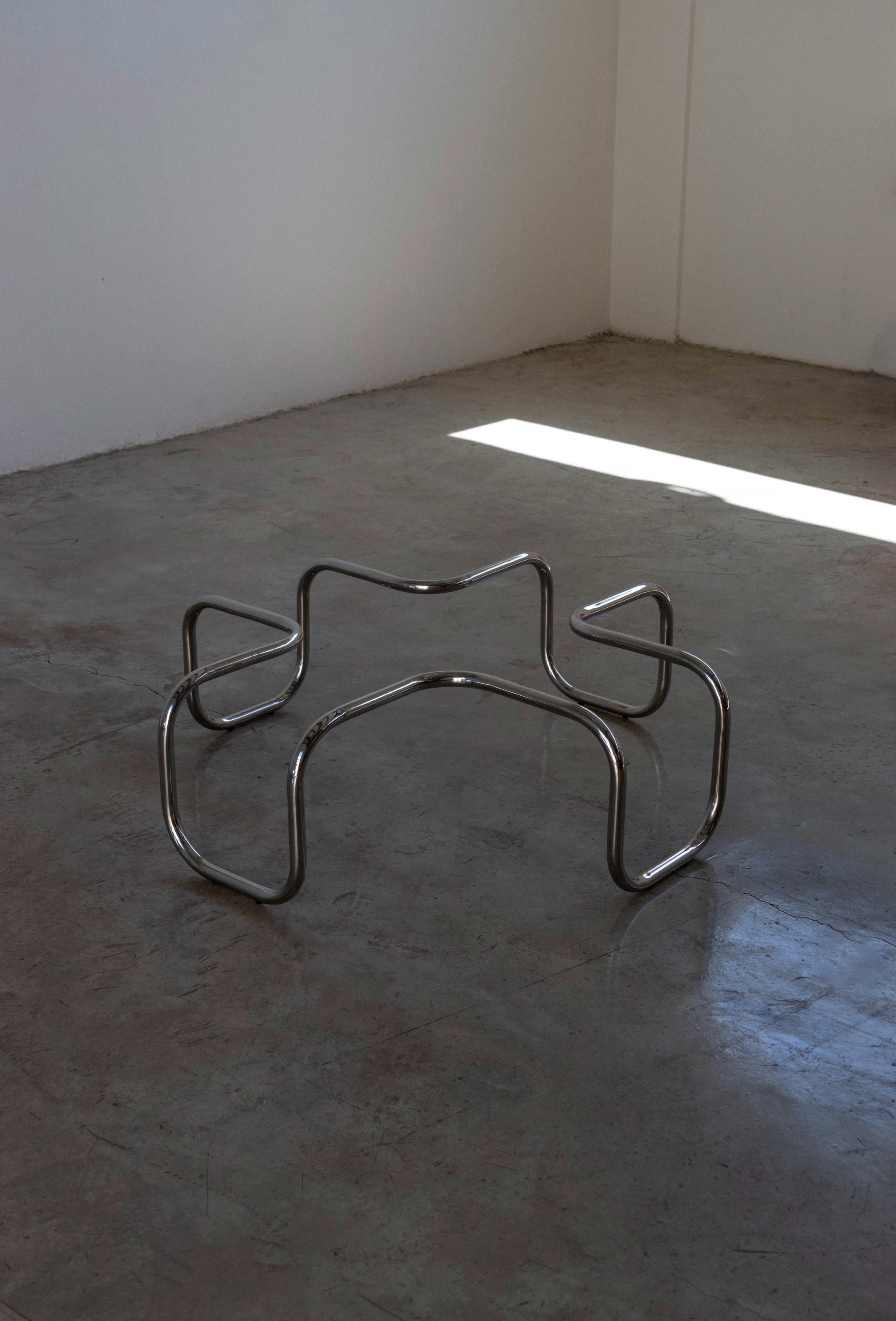 Space Age Tubular Coffee Table Stainless Steel Modern Design UAE | Forma