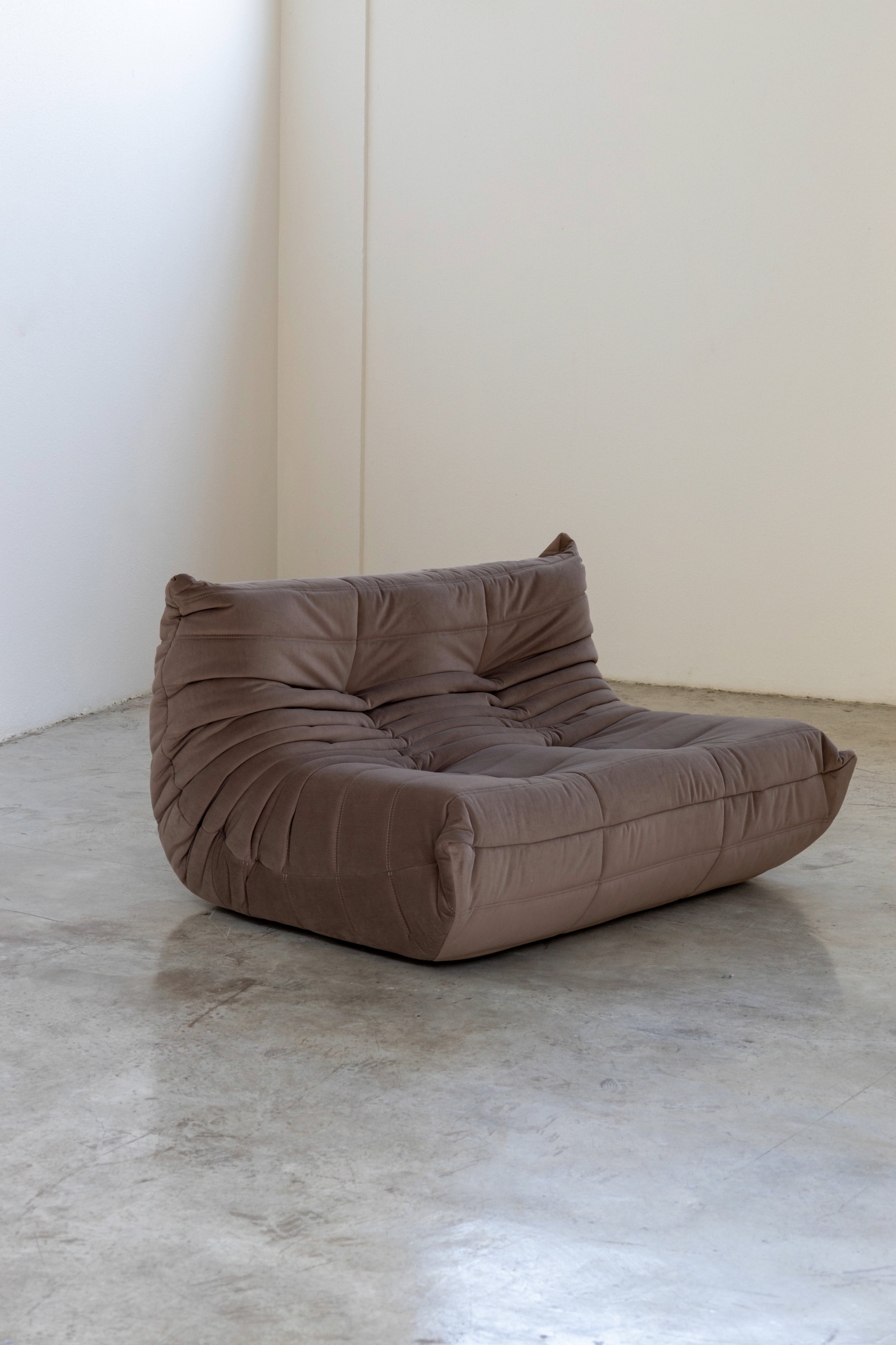 Togo Sofa Light Brown Velvet Fabric 2 Seater UAE | Forma