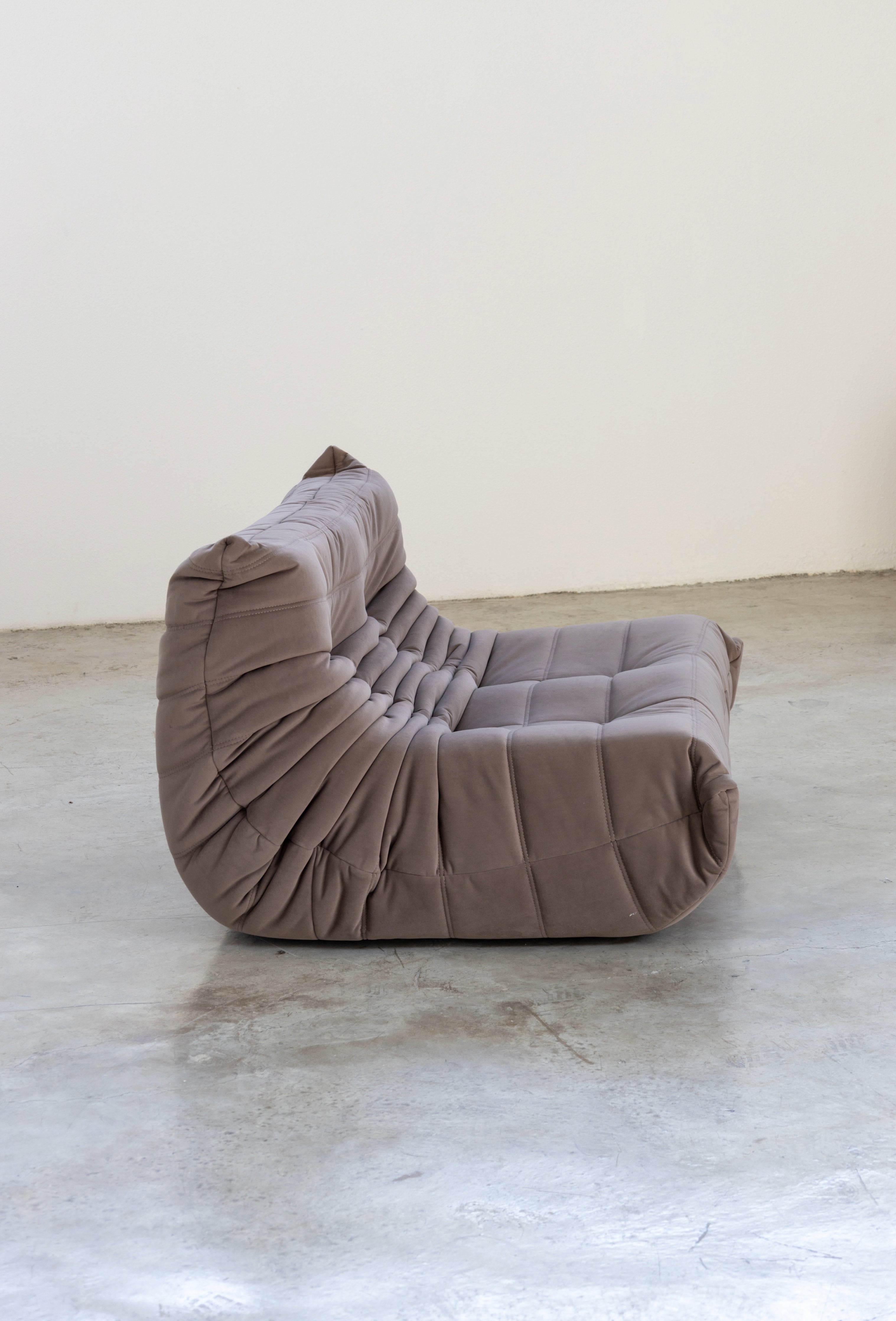 Togo Sofa Light Brown Velvet Fabric 2 Seater UAE | Forma