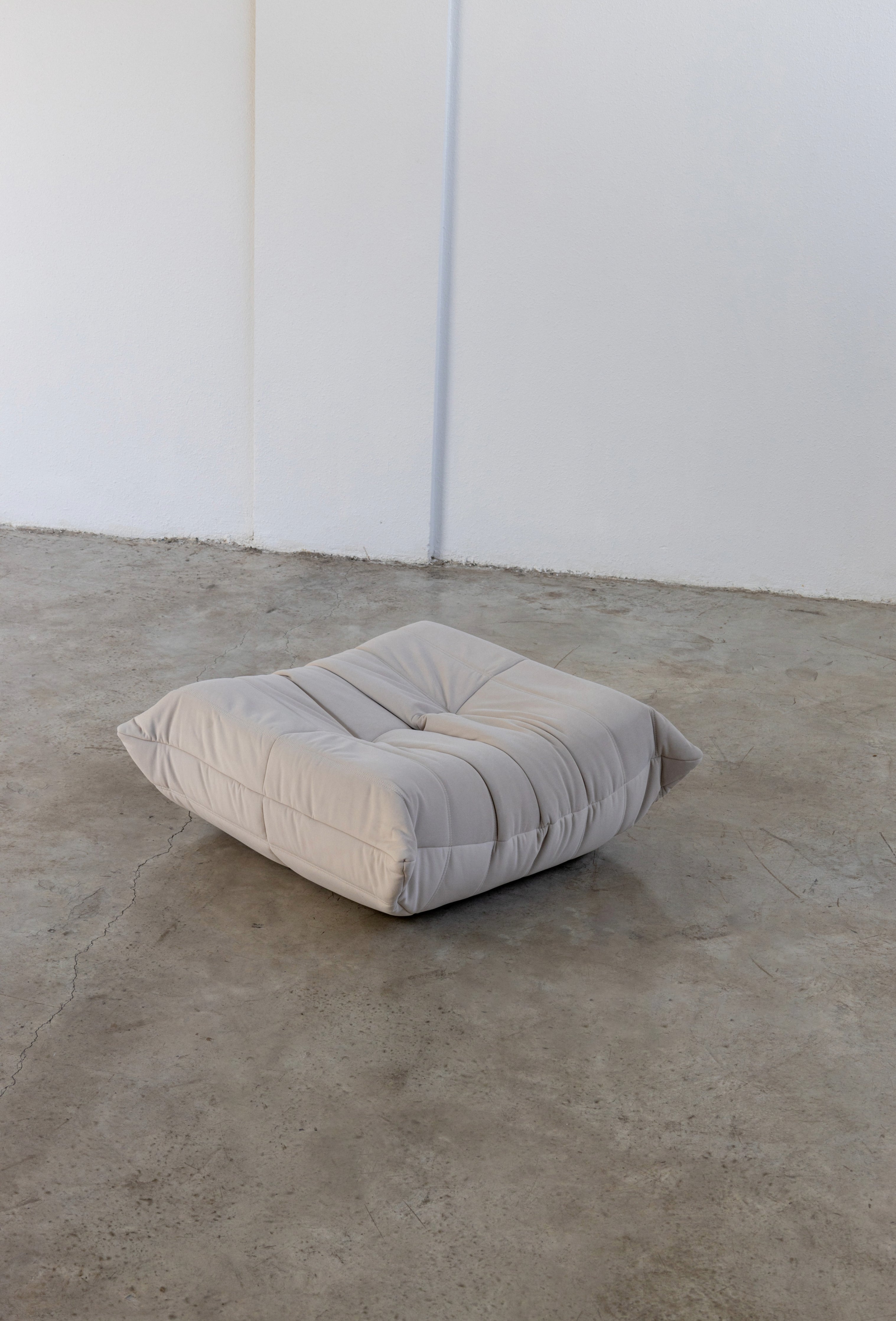 Modular Sofa - Velvet Fabric - Ottoman - White 