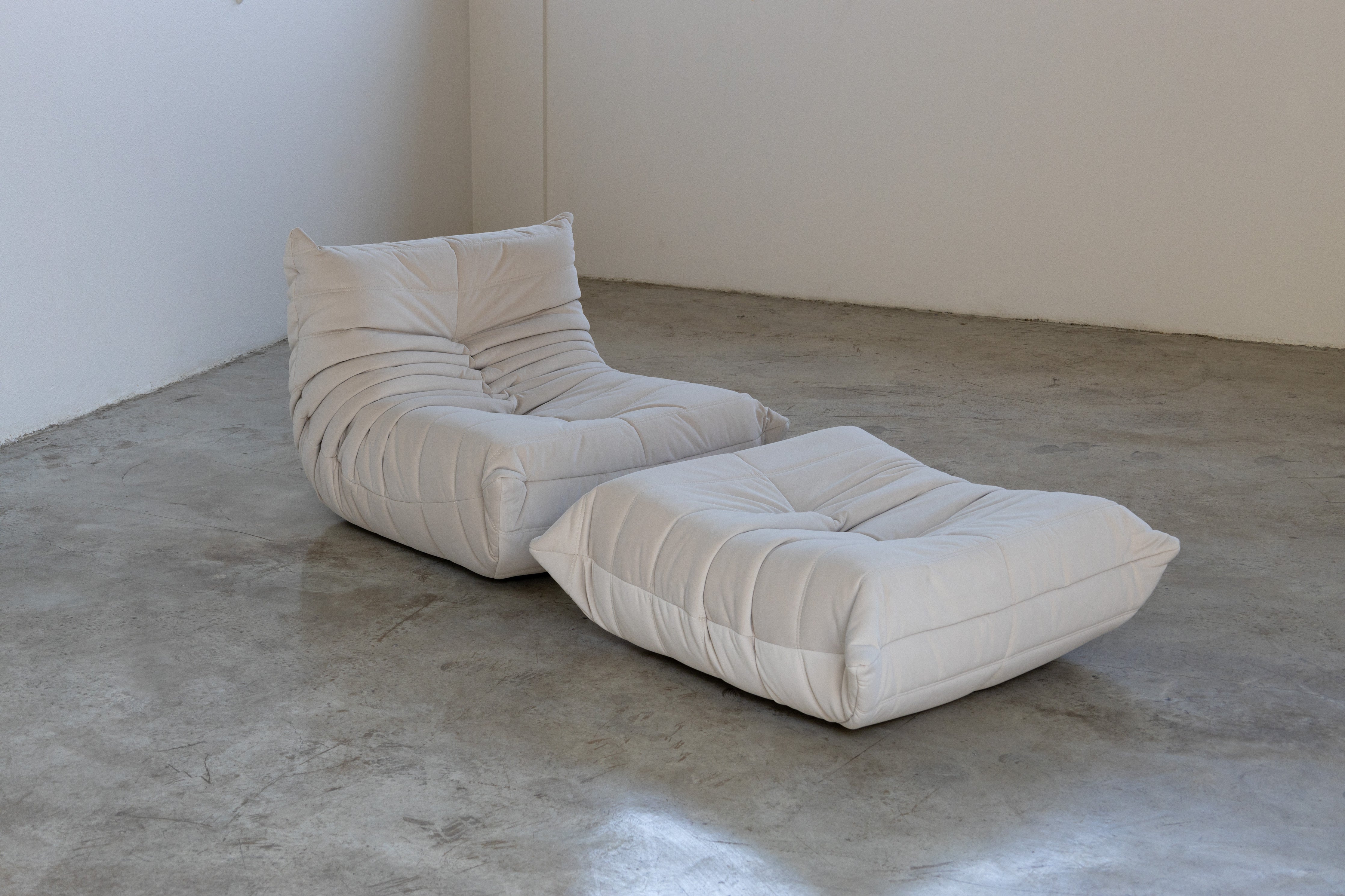 Togo Sofa Off White Velvet Fabric 1 Seater UAE | Forma