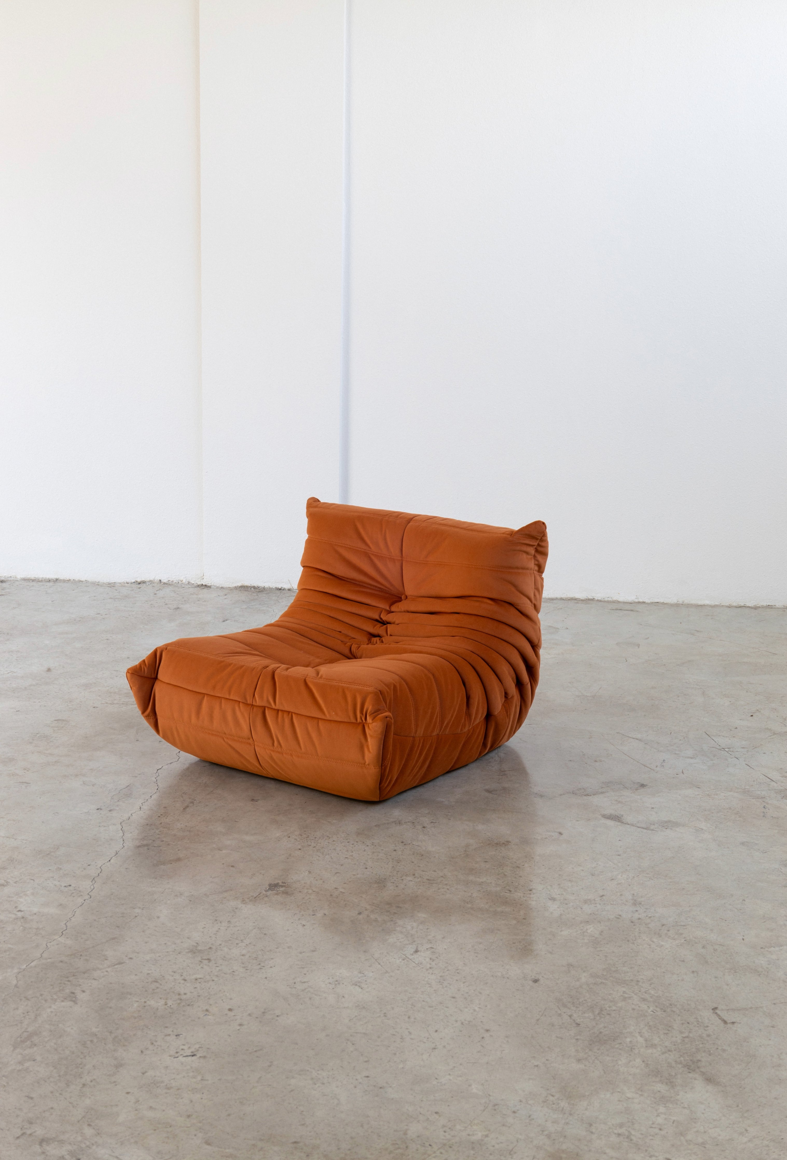 togo sofa burnt orange velvet fabric - 1 - seater UAE