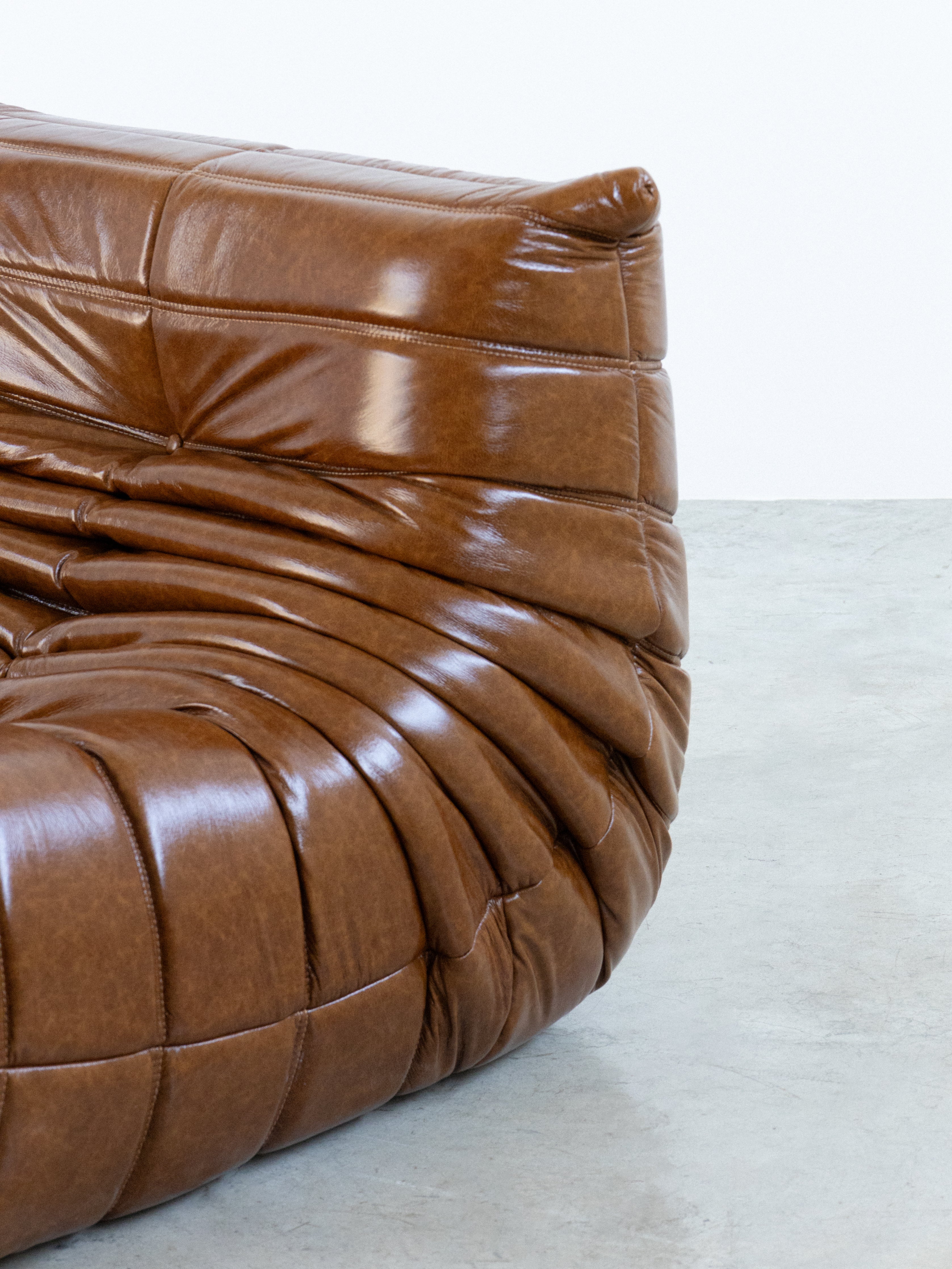 Togo Sofa Brown Leather 1 Seater UAE | Forma