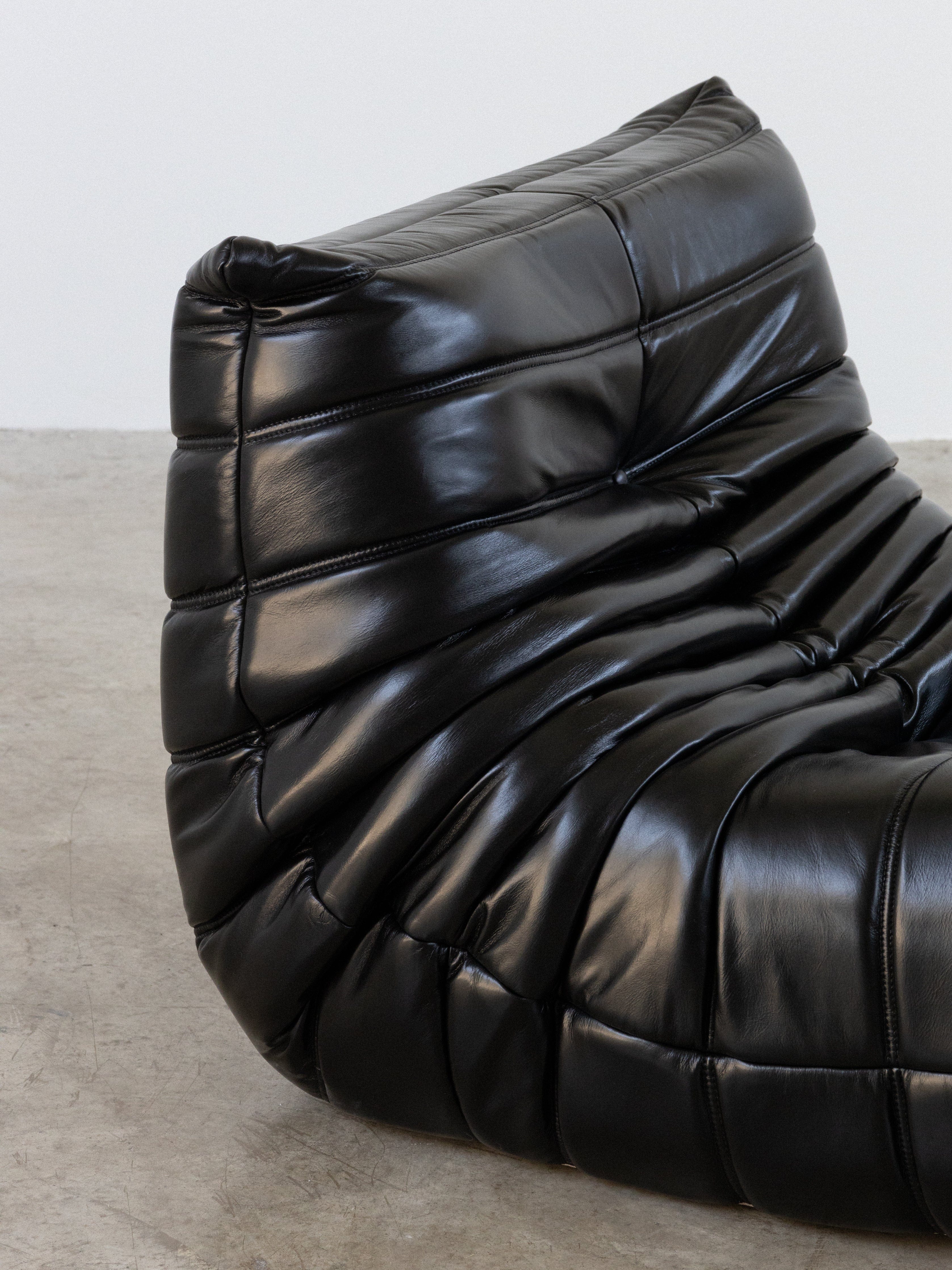 Togo Sofa Black Leather 1 Seater UAE | Forma