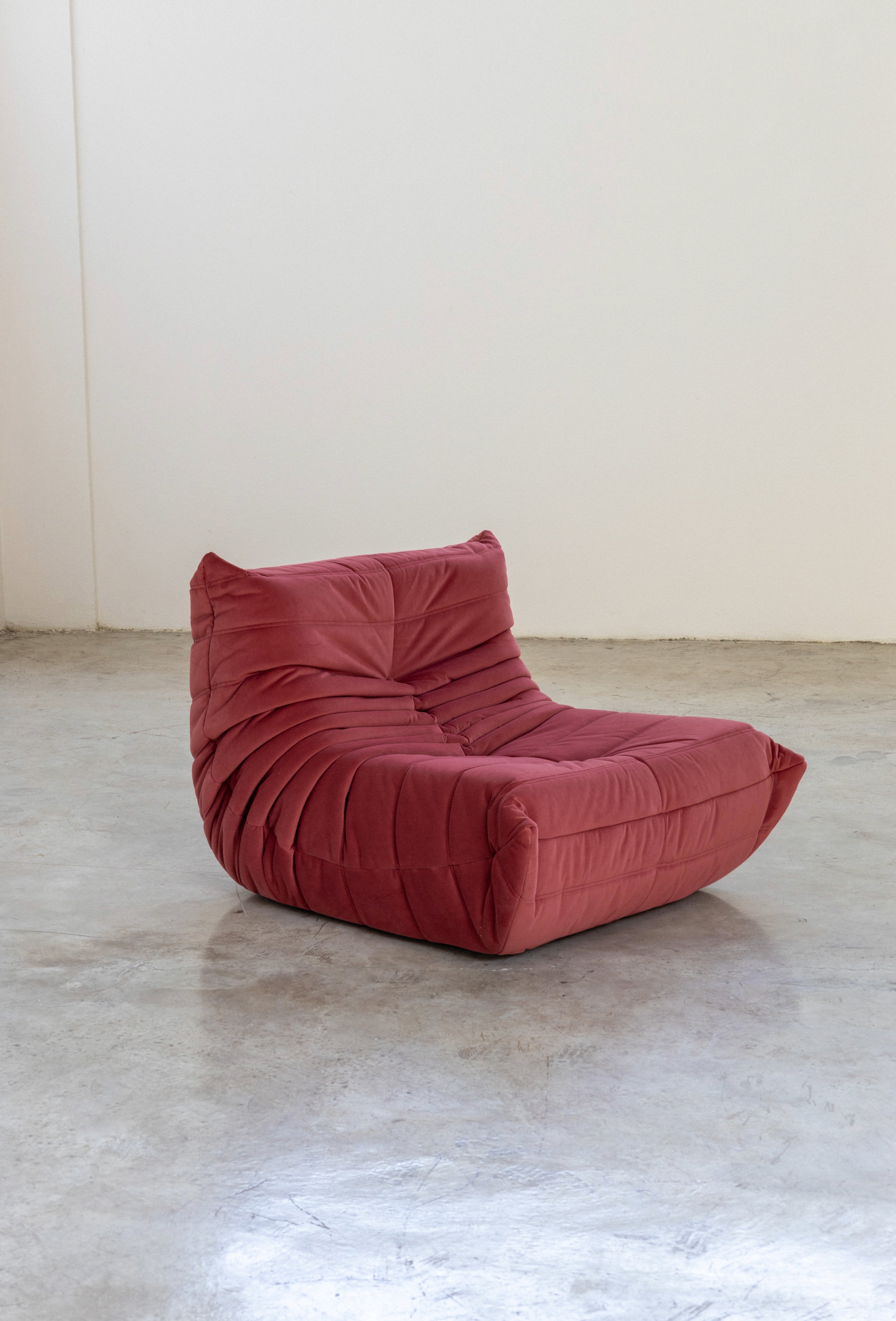 Togo Sofa Burgundy Velvet Fabric 1 Seater UAE | Forma