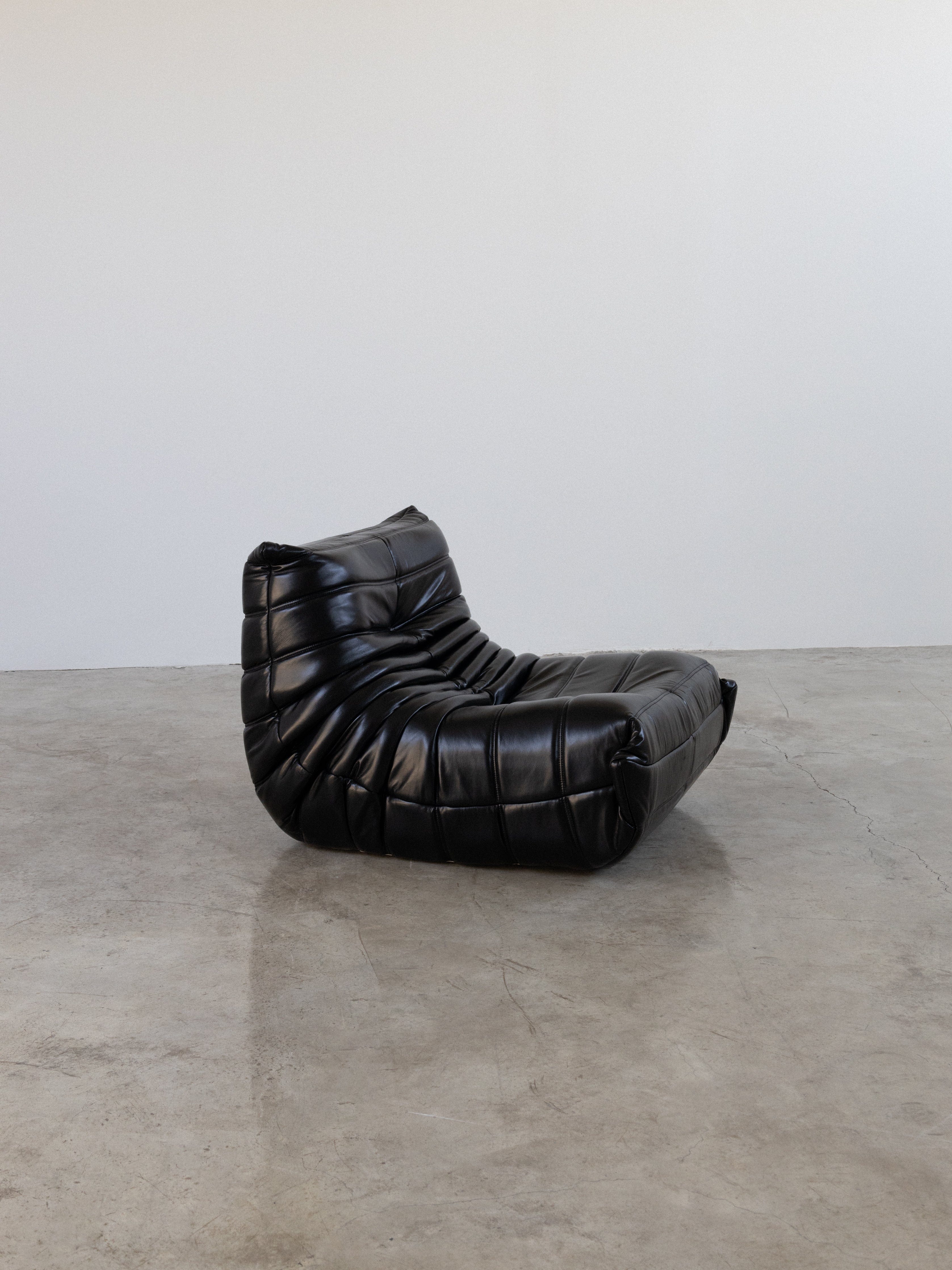 Togo Sofa Black Leather 1 Seater UAE | Forma