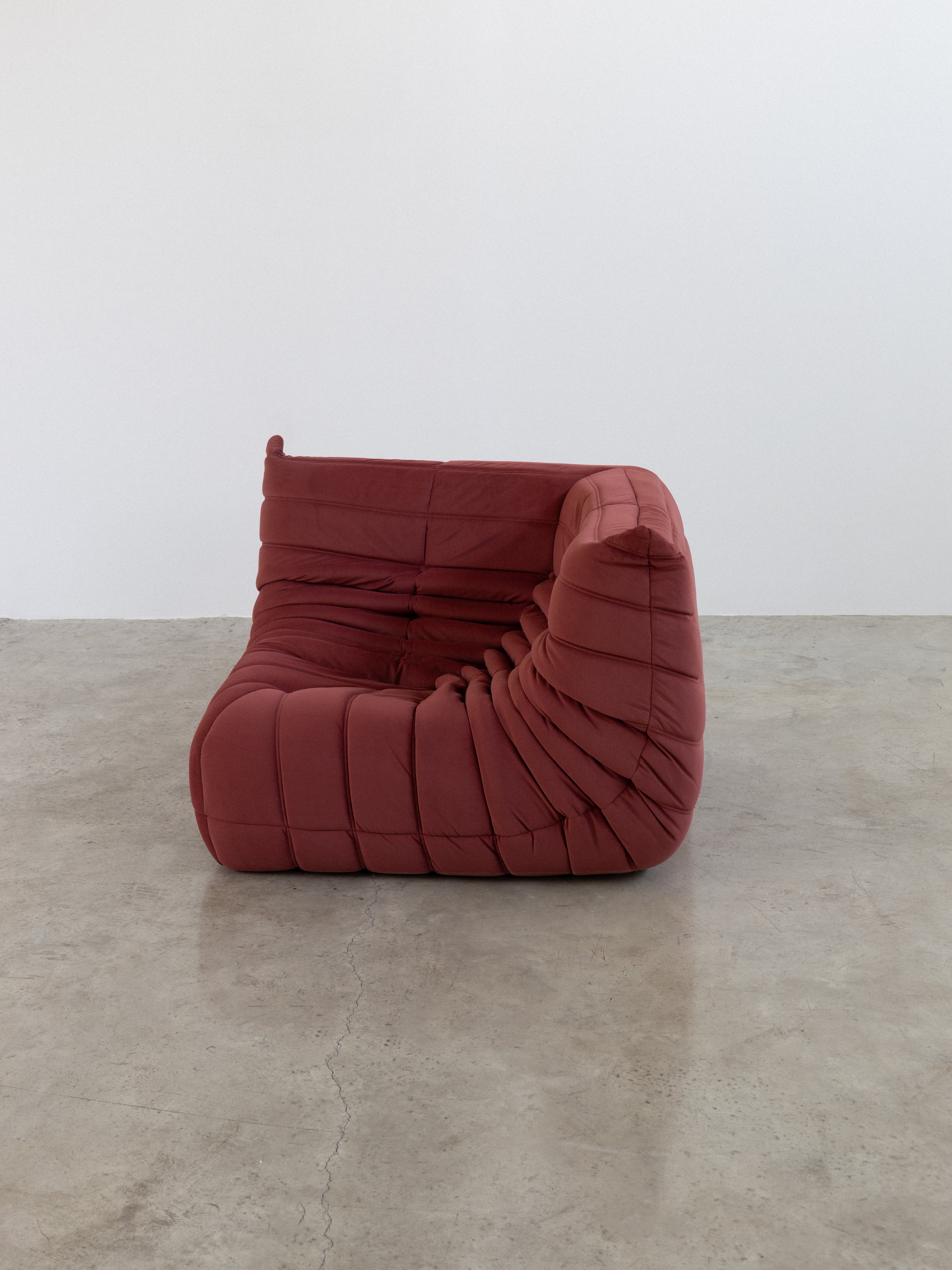 Togo Sofa Burgundy Velvet Fabric Corner UAE | Forma