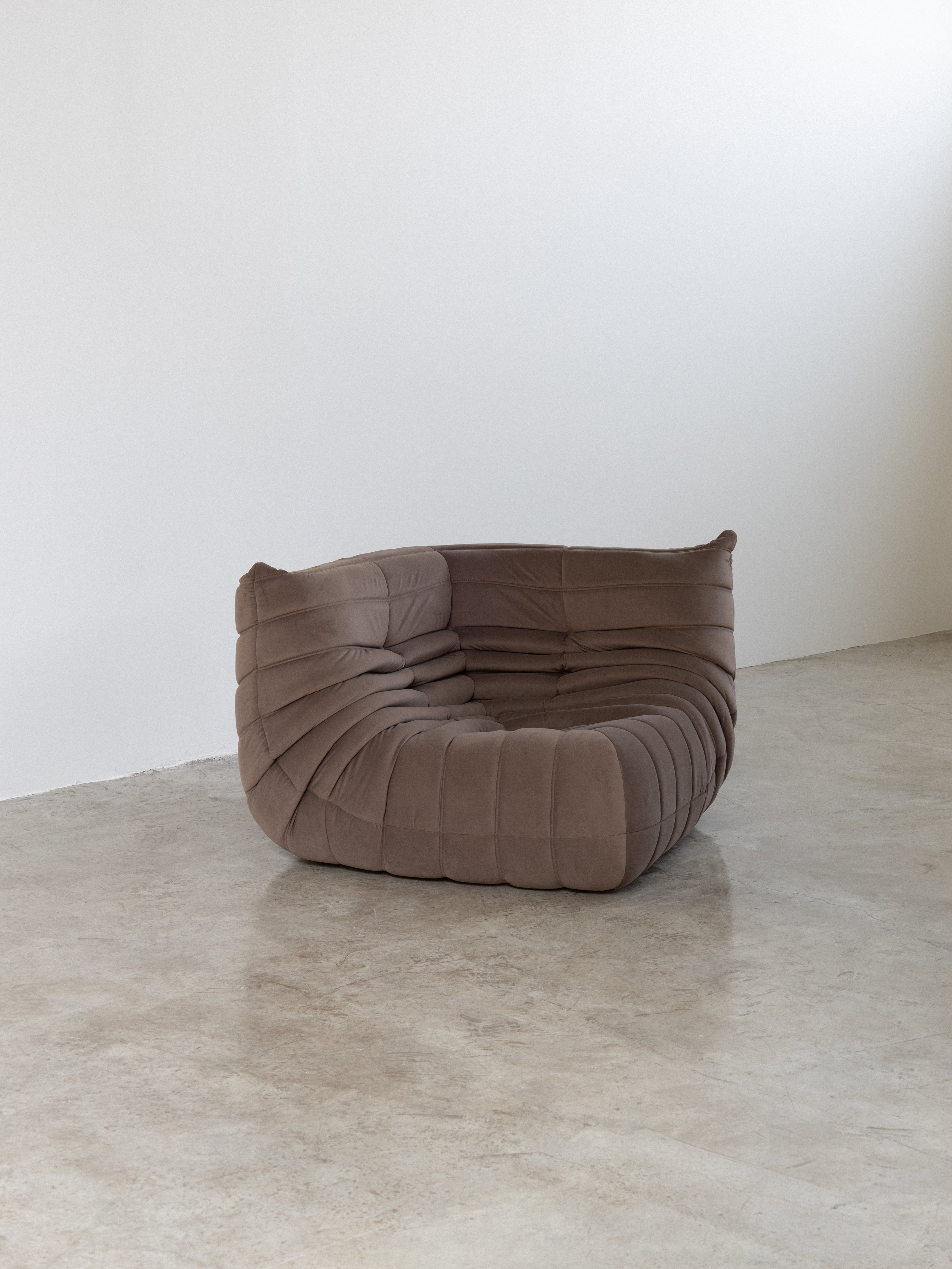 Togo Sofa Light Brown Velvet Fabric Corner UAE | Forma