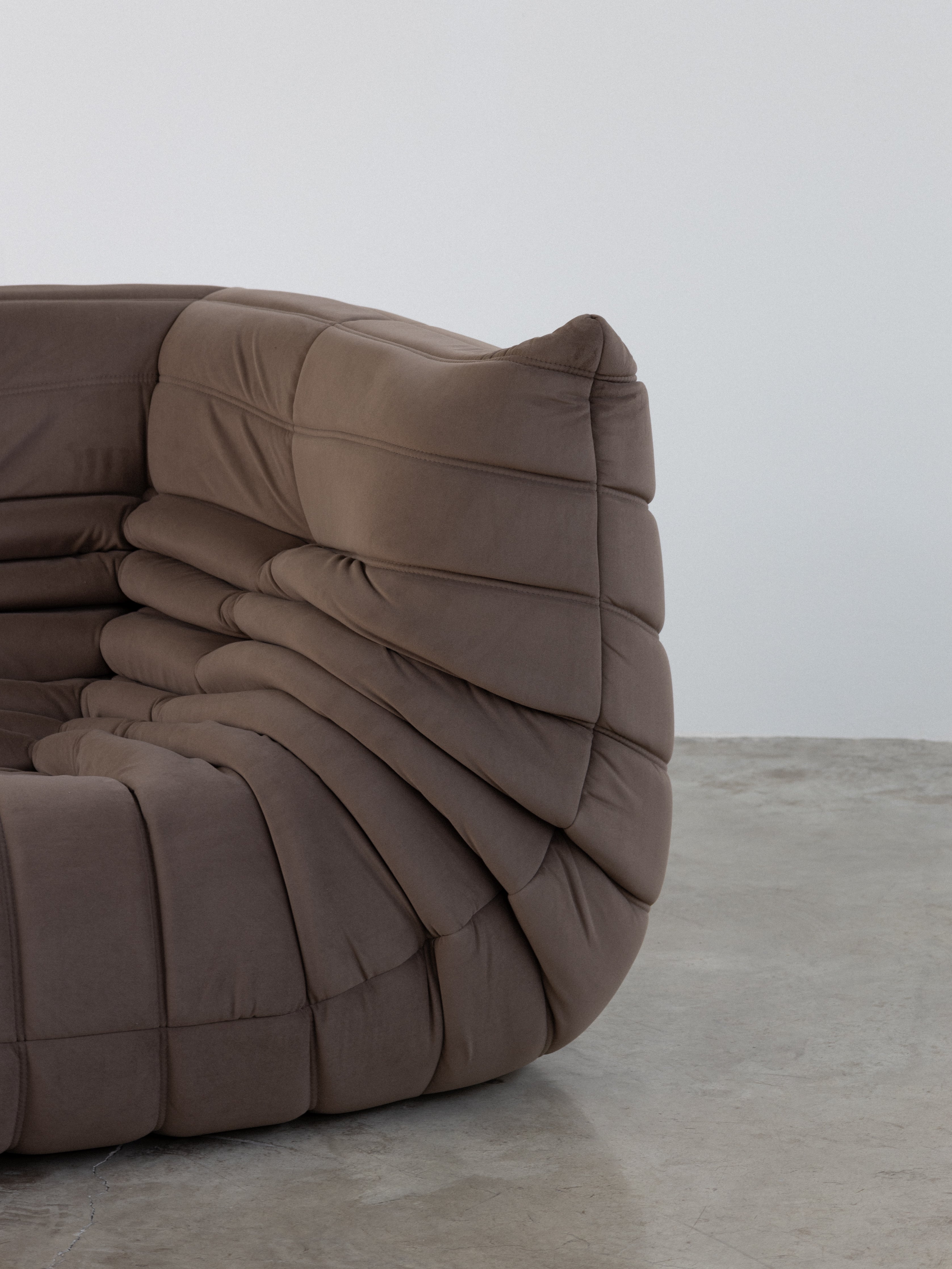 Togo Sofa Light Brown Velvet Fabric Corner UAE | Forma