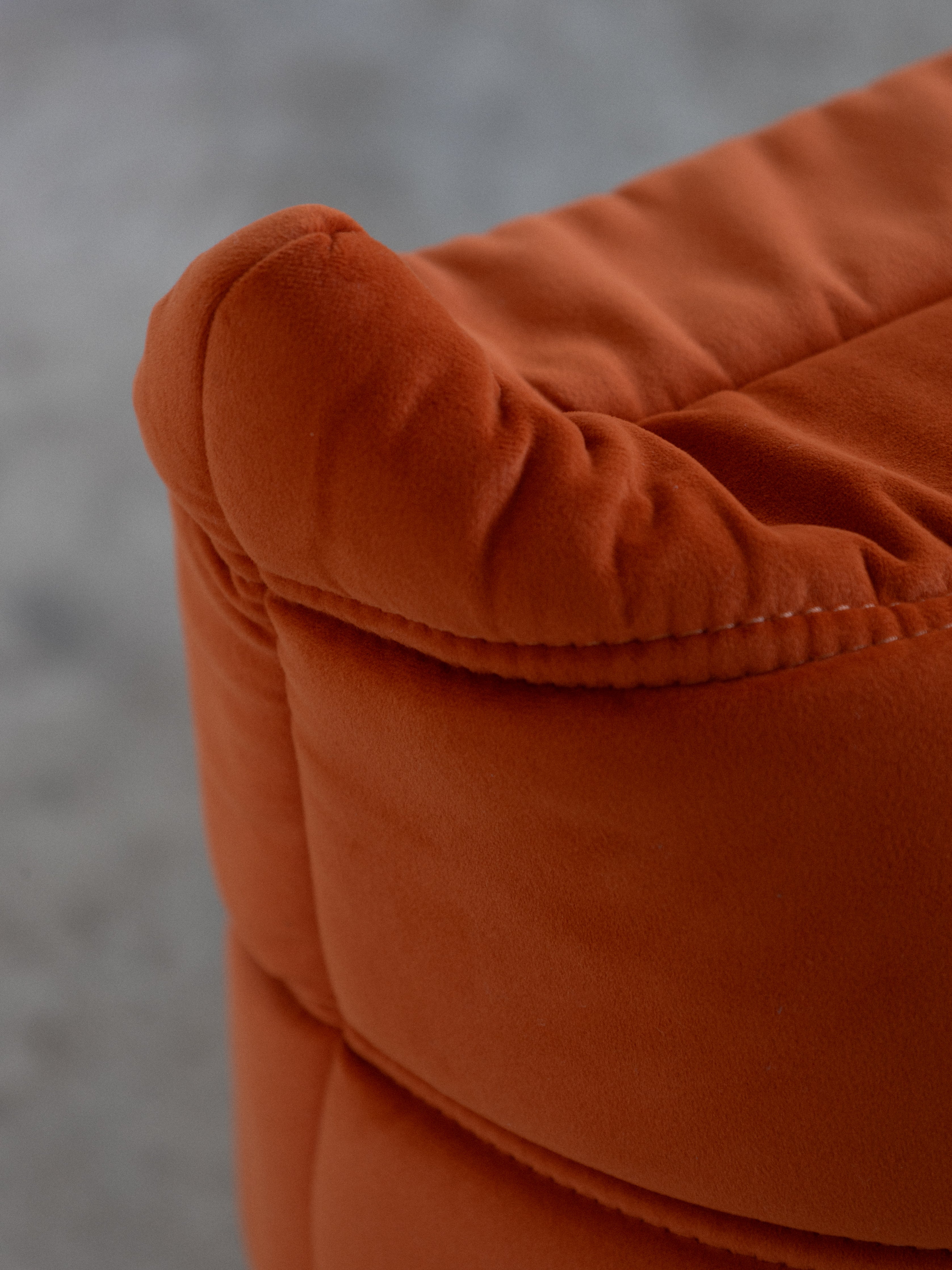 Togo Sofa Orange Velvet 1 Seater UAE | Forma