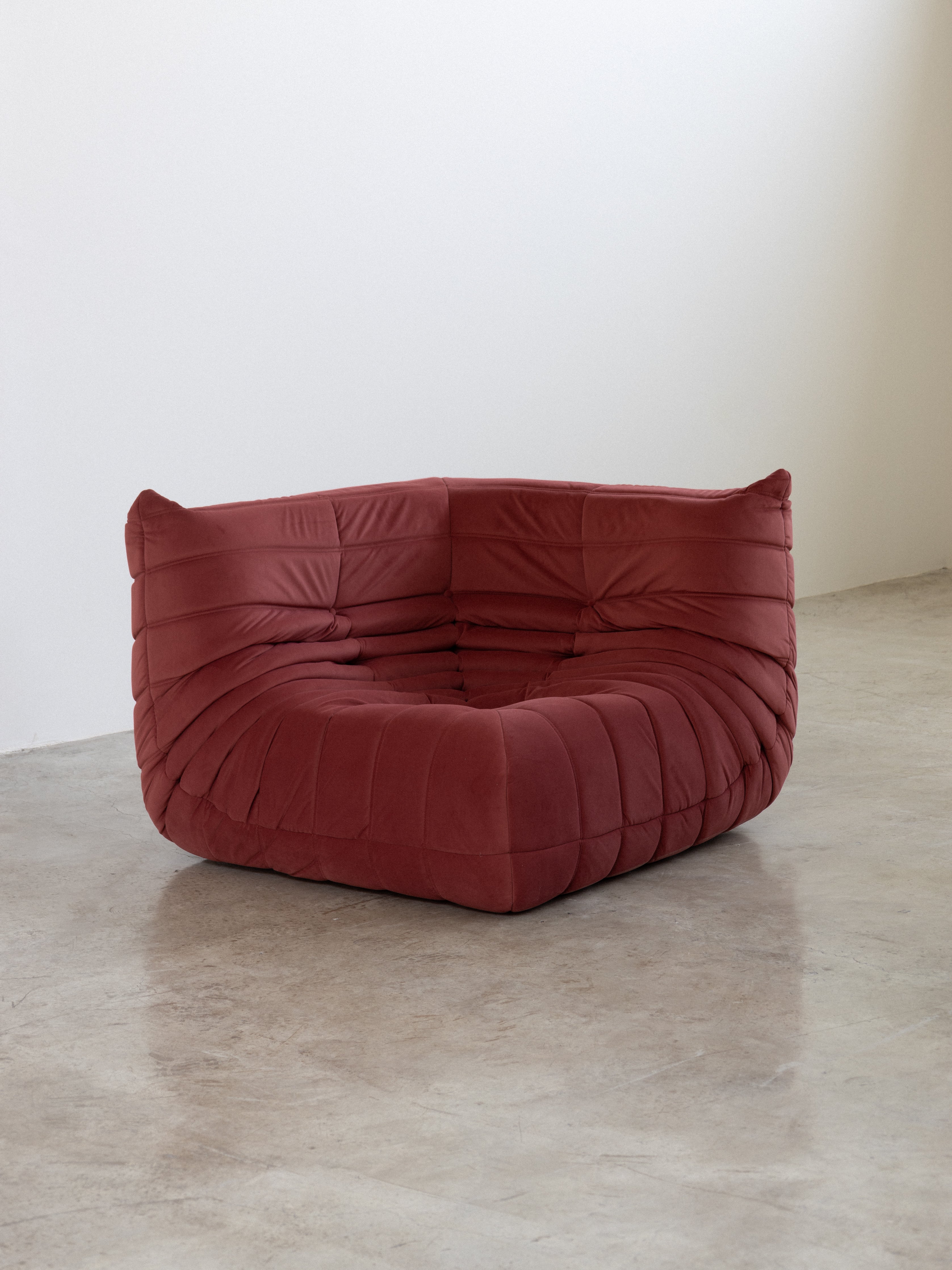 Togo Sofa Burgundy Velvet Fabric Corner UAE | Forma