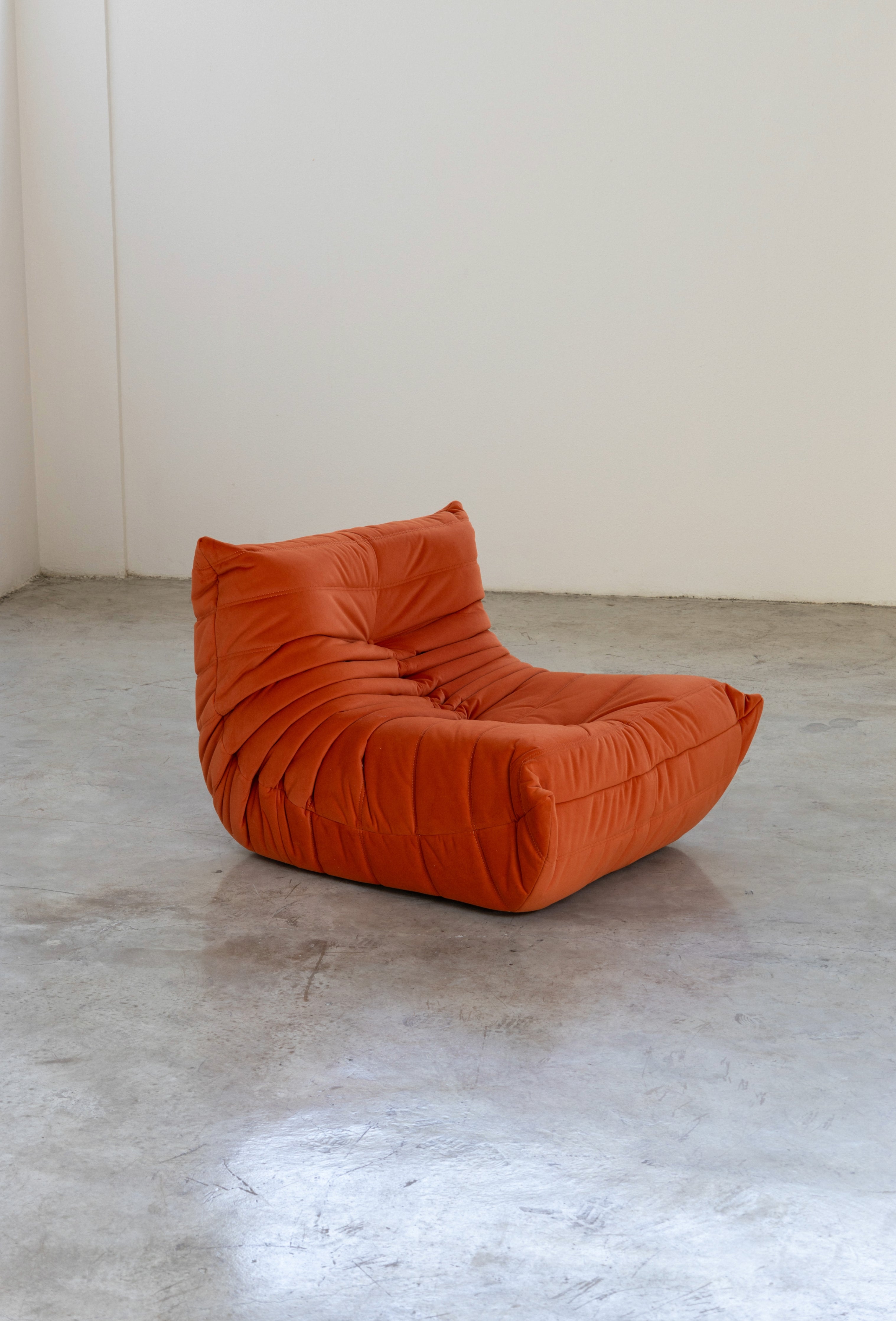 Togo Sofa Orange Velvet 1 Seater UAE | Forma