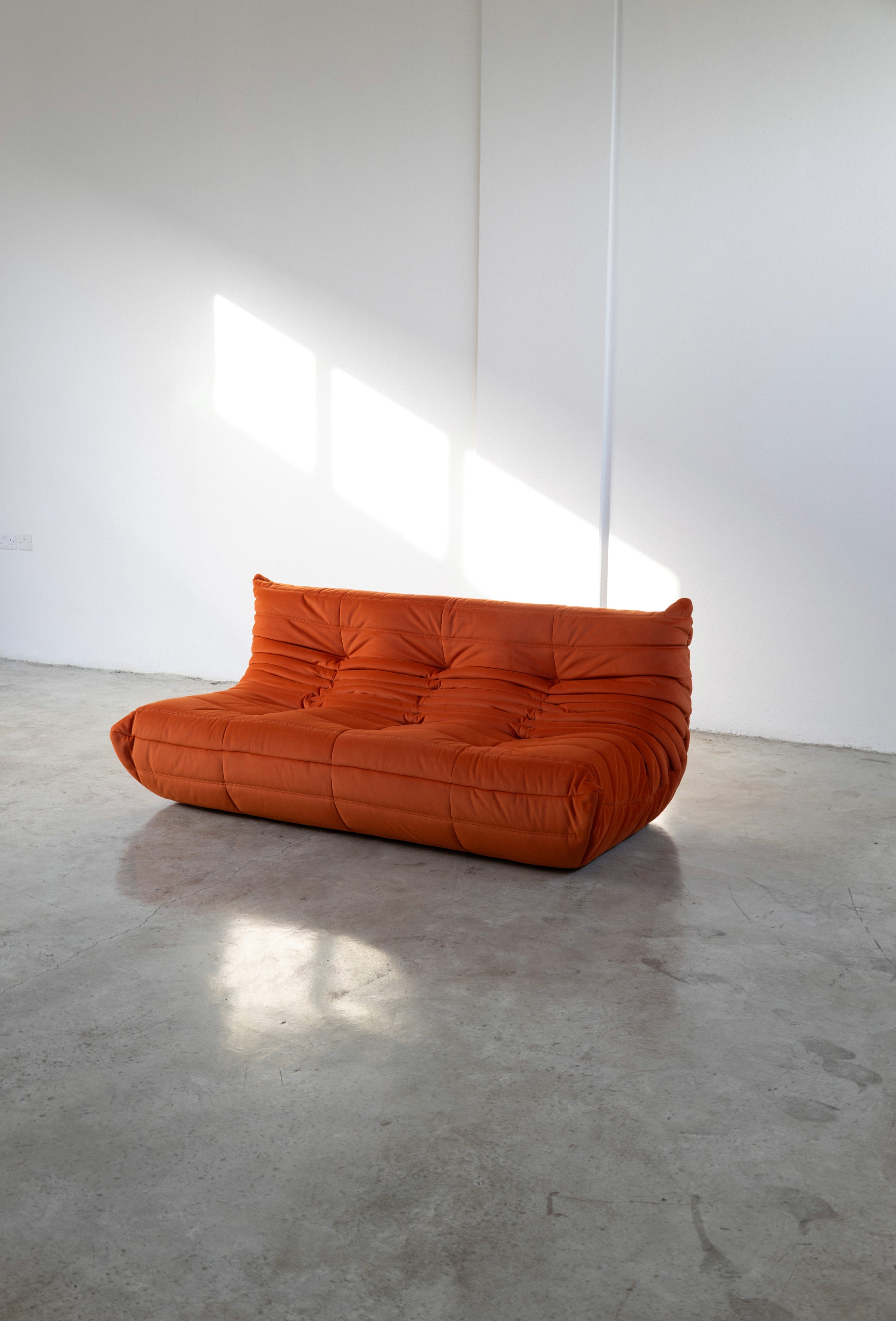 Togo Sofa Orange Velvet 3 Seater UAE | Forma