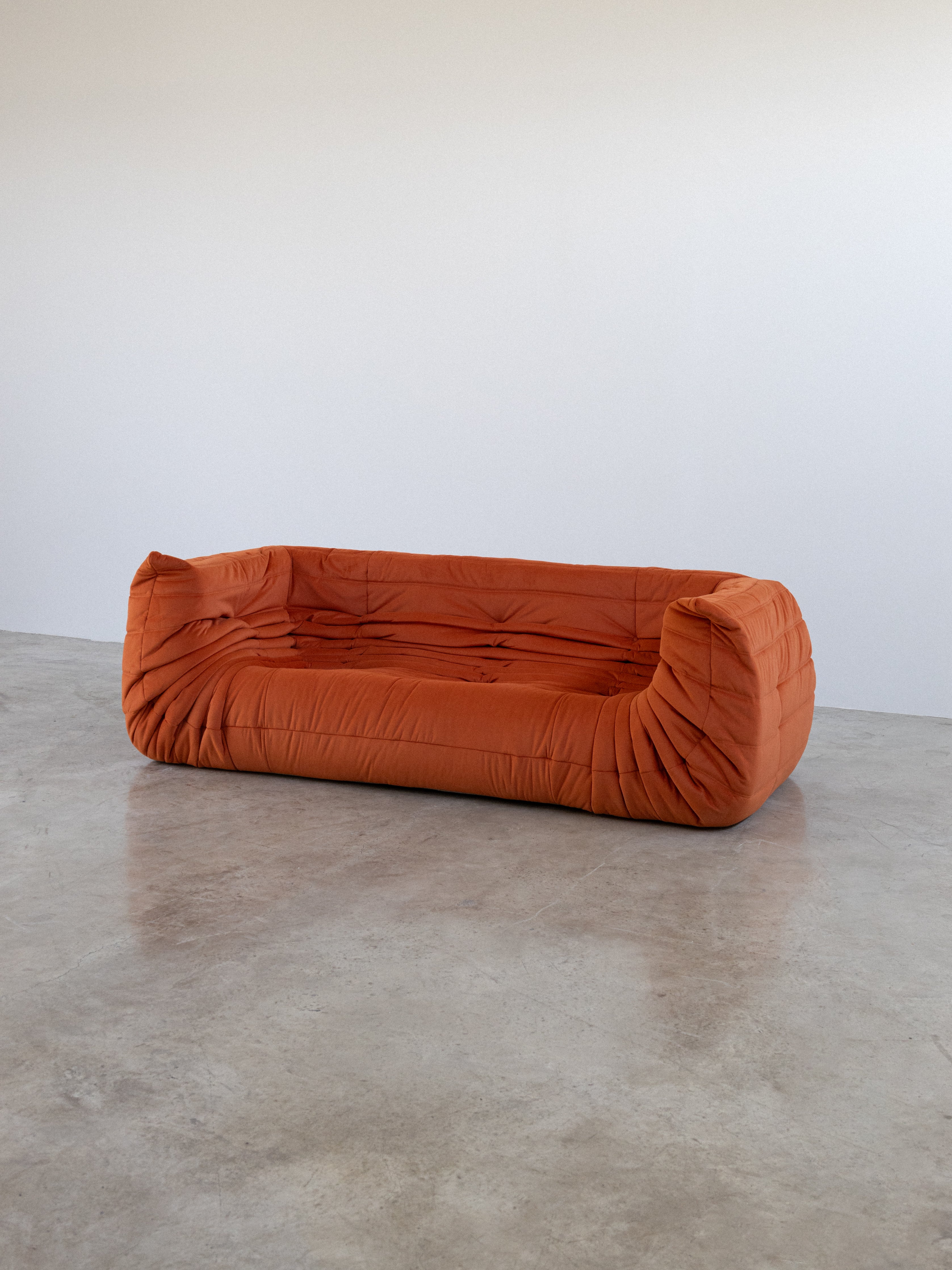 Togo Arm Sofa – Orange – 3-Seater – Front View