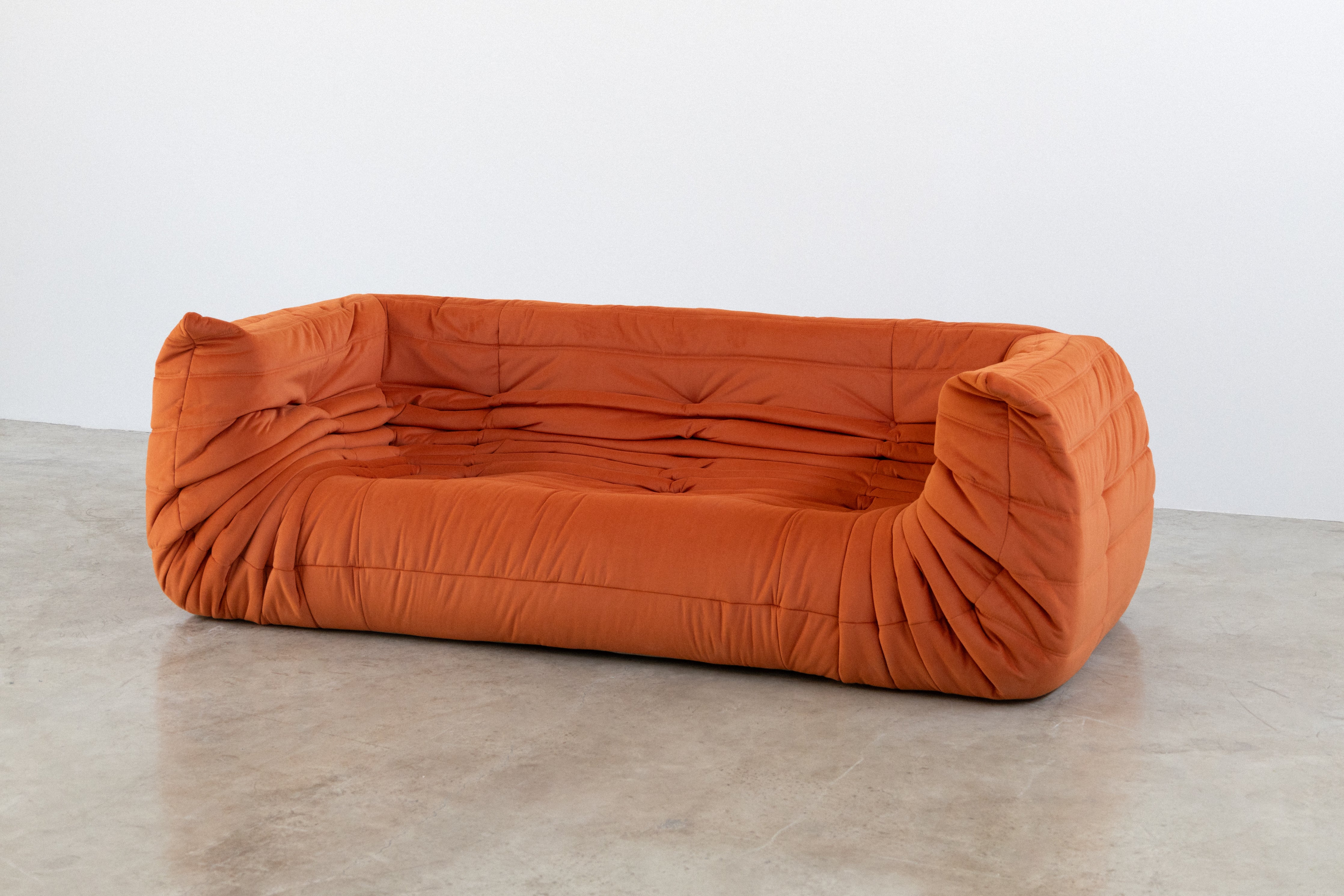 Togo Arm Sofa – Orange – 3-Seater – Front View