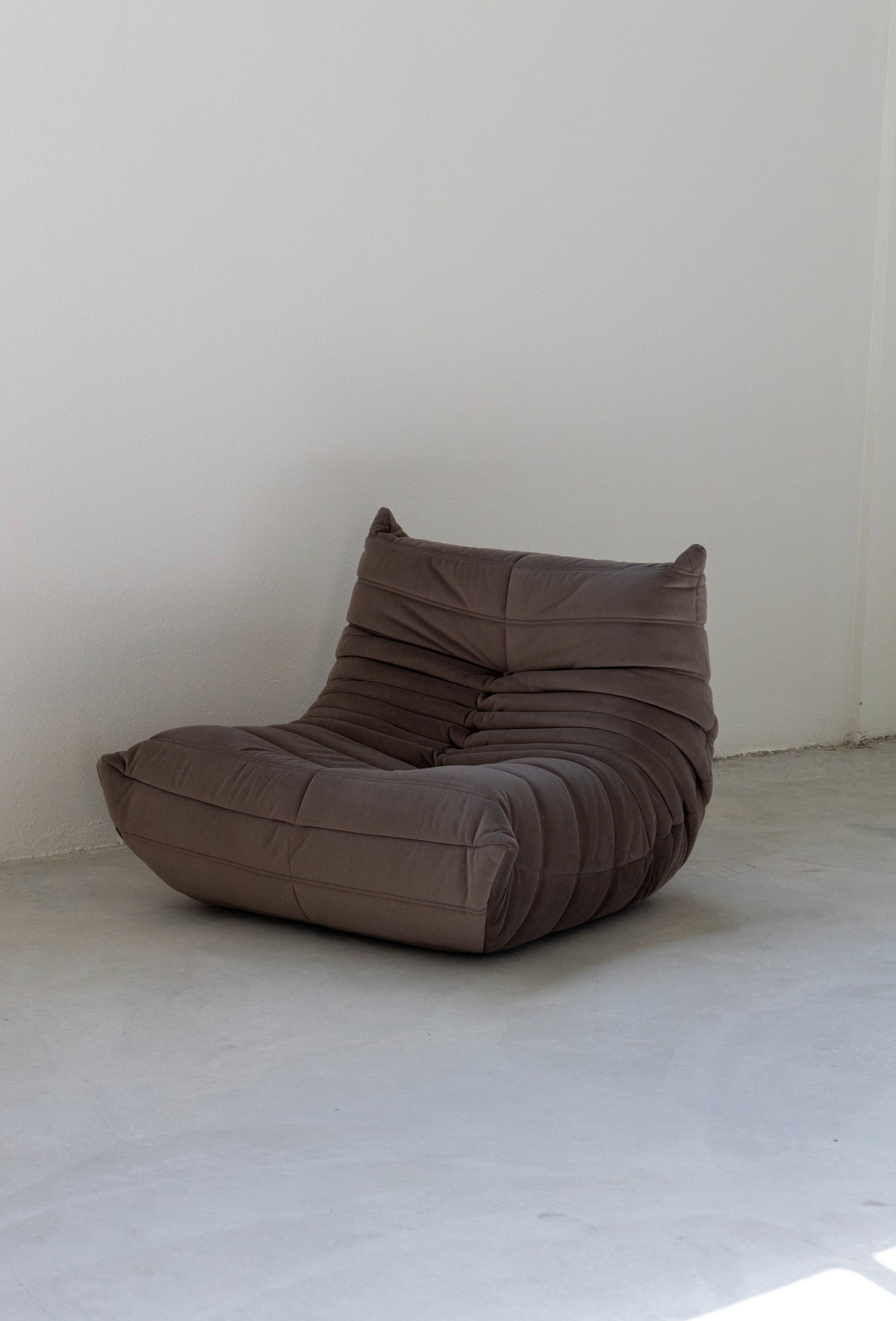 Togo Sofa Light Brown Velvet Fabric 1 Seater UAE | Forma