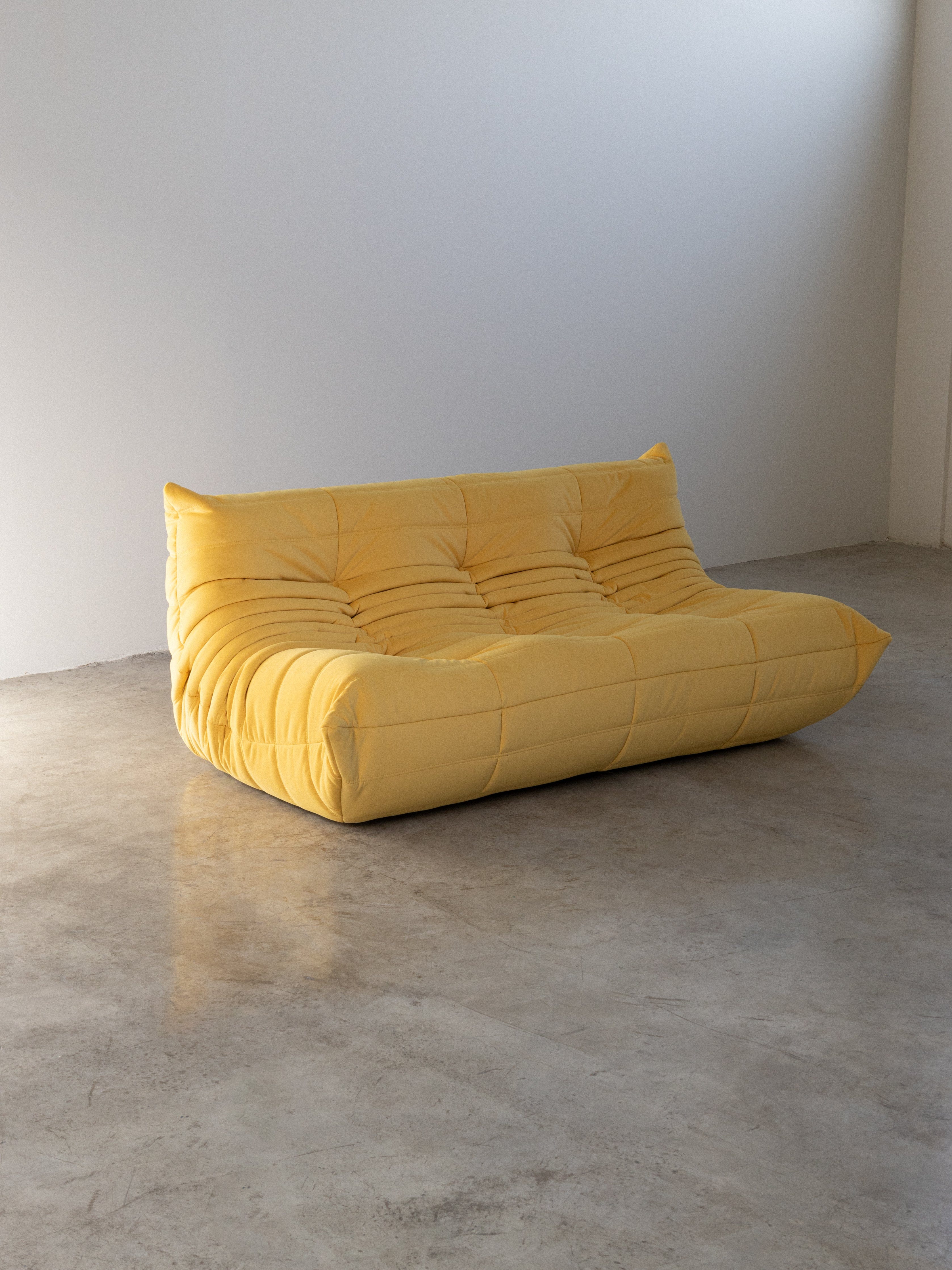 Togo Sofa Yellow Velvet Fabric 3 Seater UAE | Forma