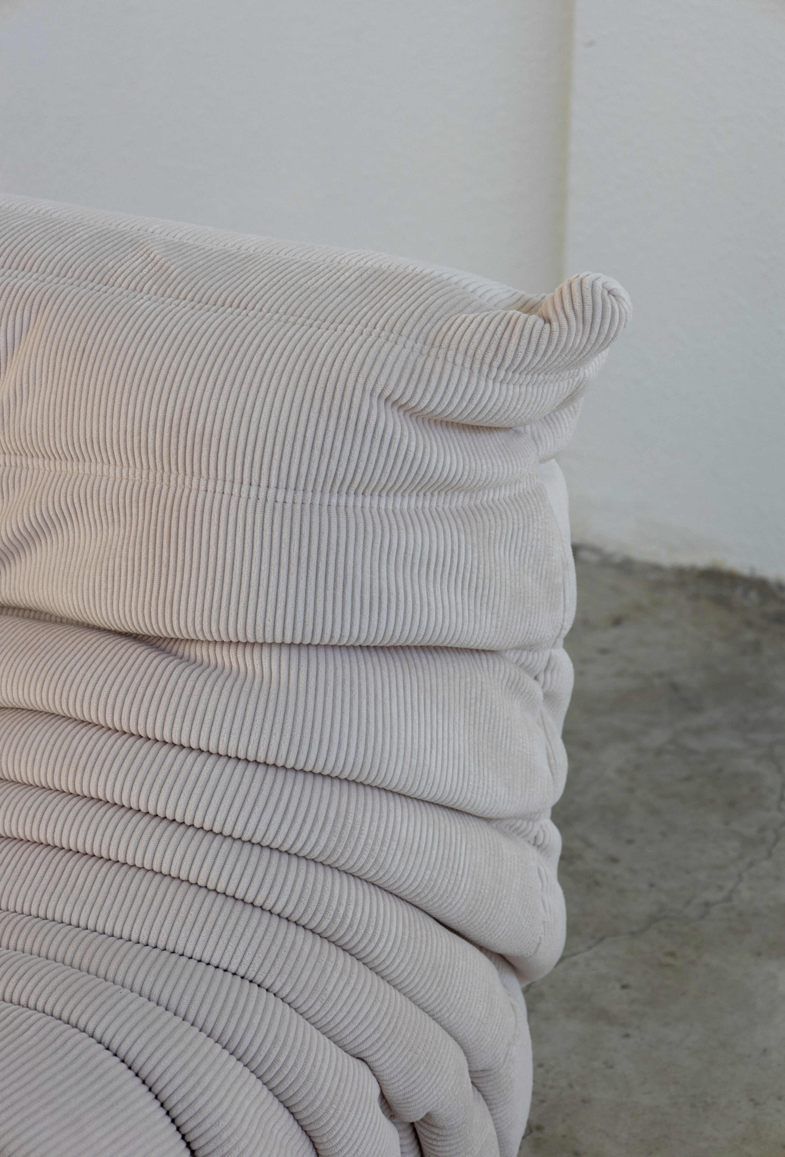 Togo Sofa Off White Corduroy Fabric UAE | Forma Dubai