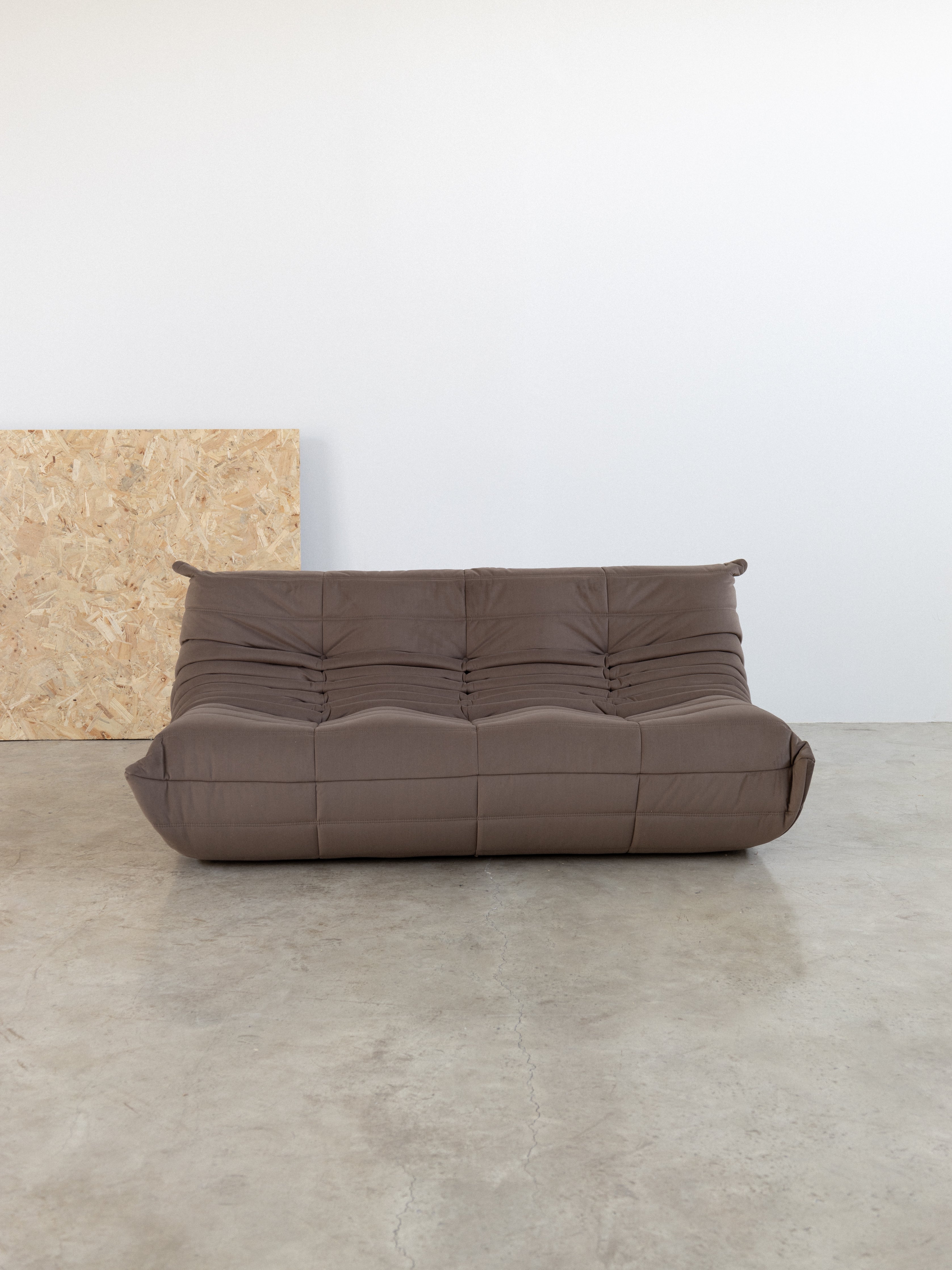 Togo Sofa Light Brown Velvet Fabric 3 Seater UAE | Forma