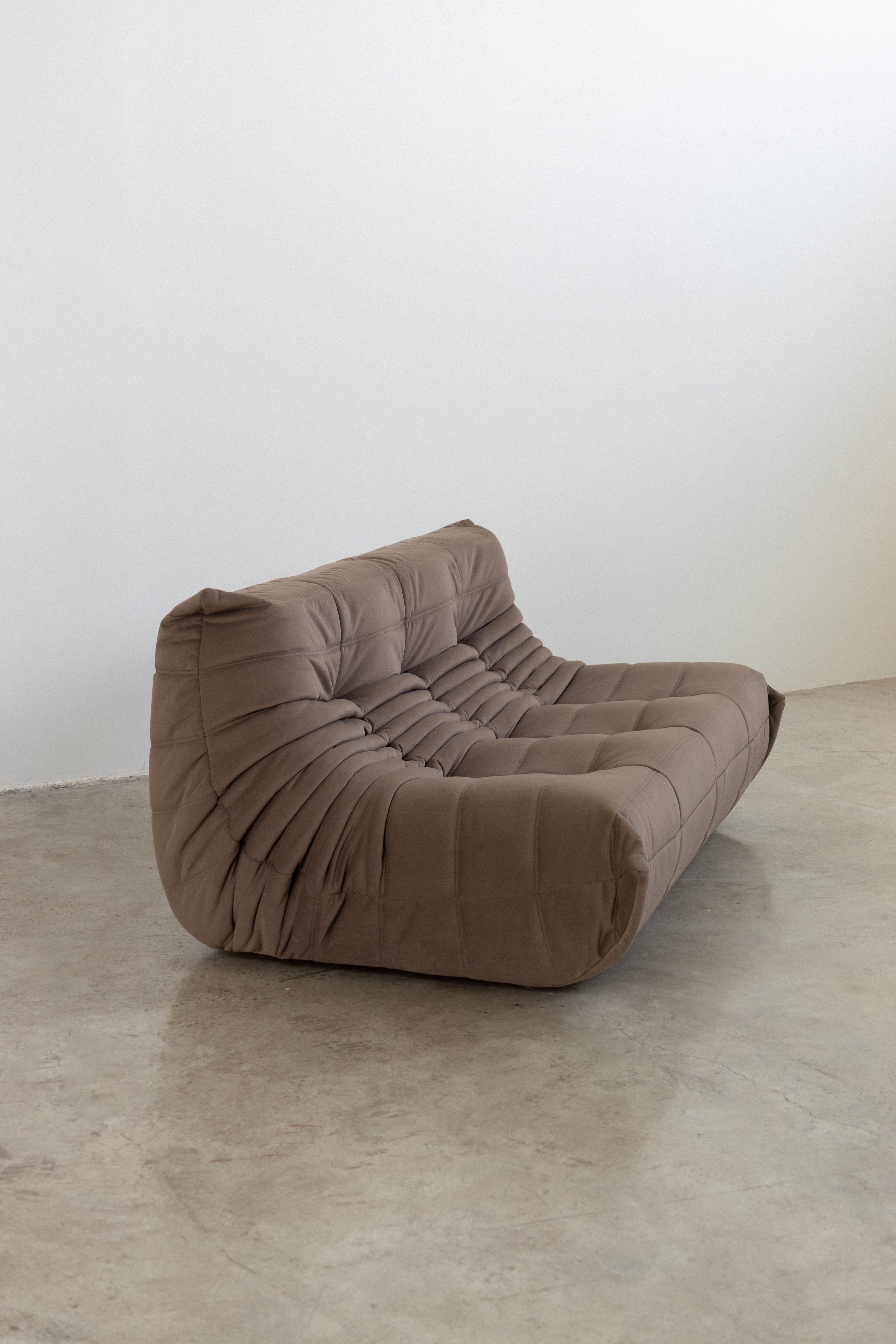 Togo Sofa Light Brown Velvet Fabric 3 Seater UAE | Forma