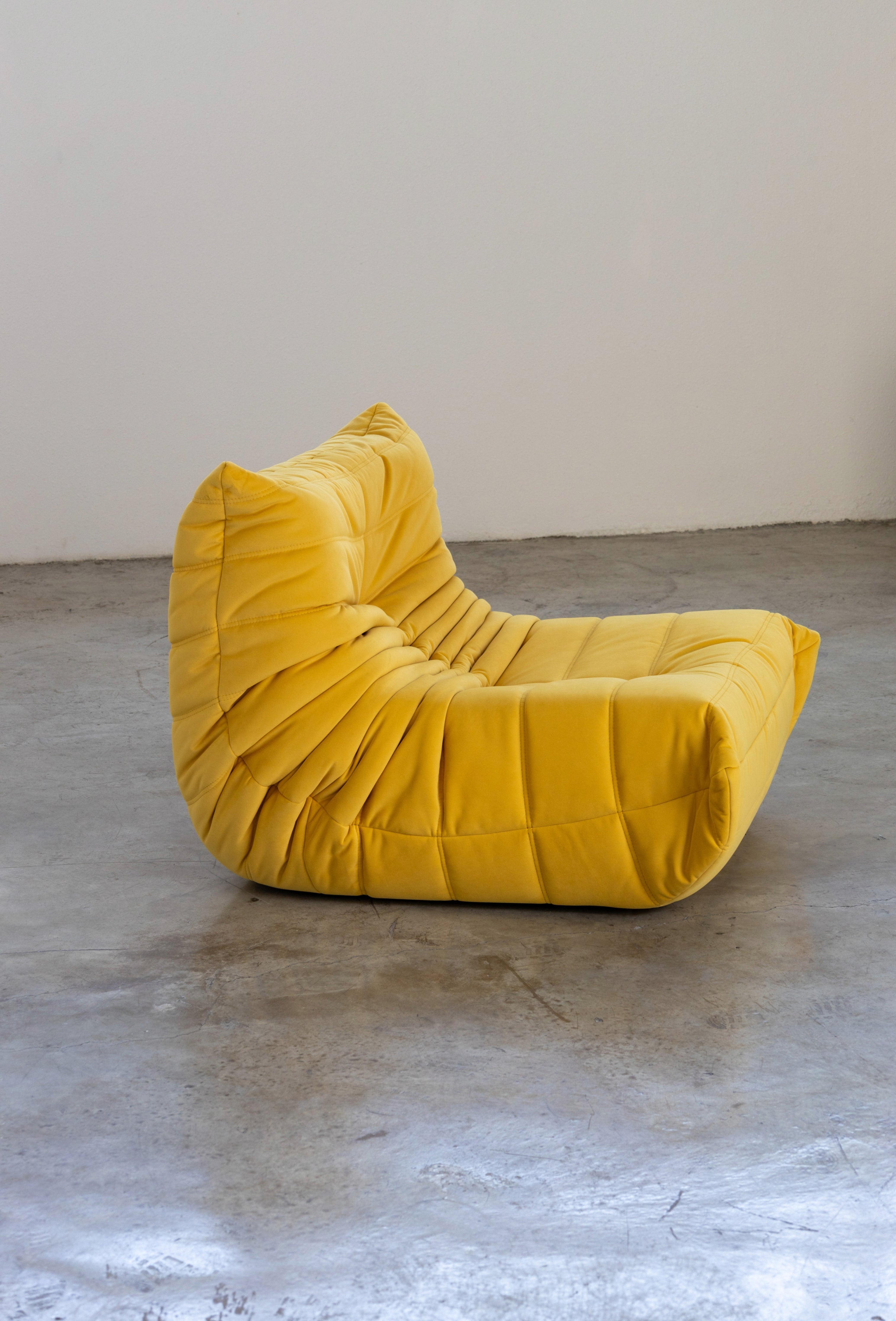 Togo Sofa Yellow Velvet Fabric 1 Seater UAE | Forma